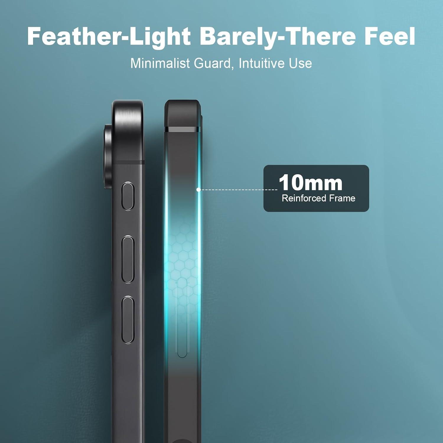 imageTENOC Phone Case Compatible with iPhone 15 Pro Max Clear Case Shockproof Protective Bumper Slim Cover for 67 InchBlack