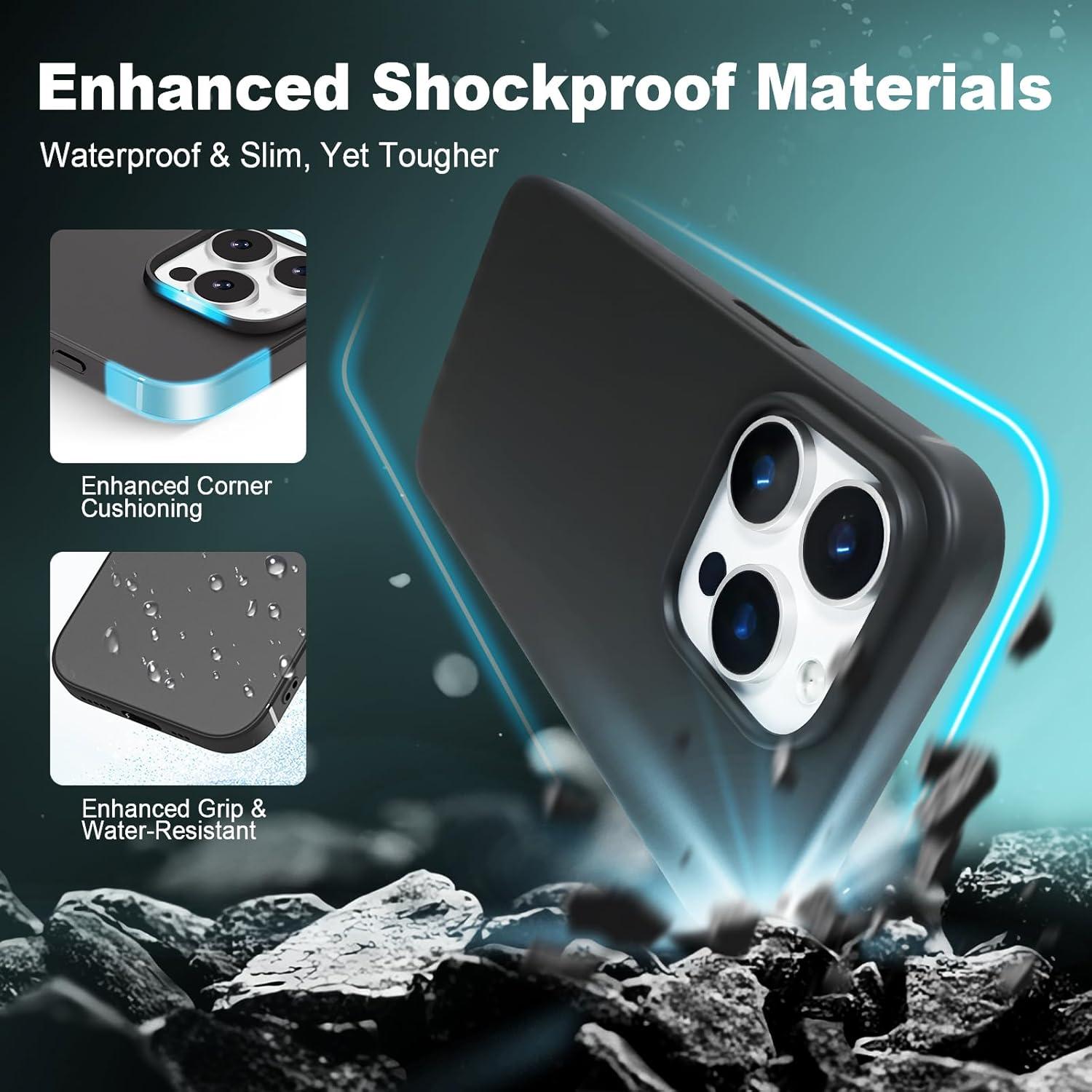 imageTENOC Phone Case Compatible with iPhone 15 Pro Max Clear Case Shockproof Protective Bumper Slim Cover for 67 InchBlack