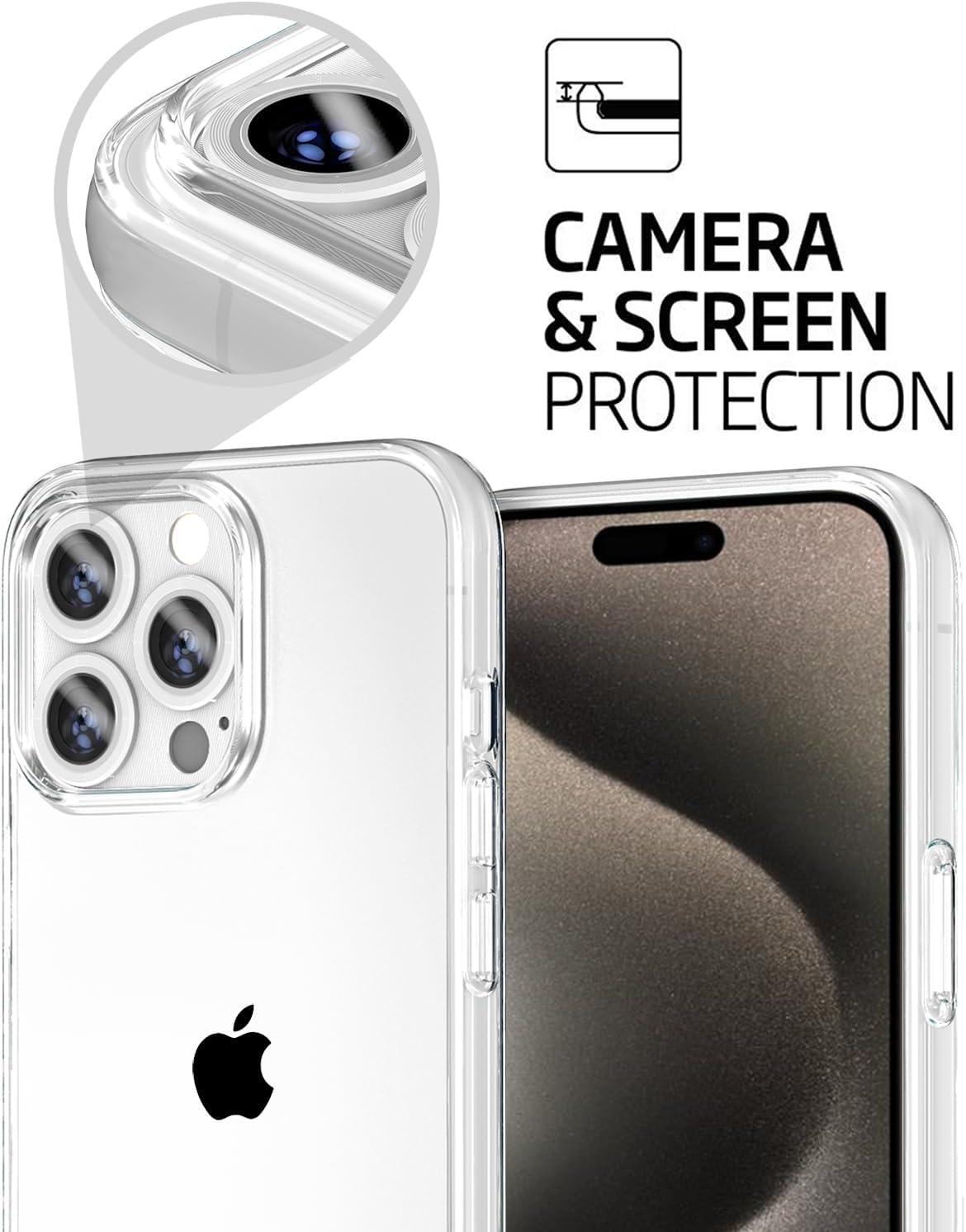 imageTENOC Phone Case Compatible with iPhone 15 Pro Max Clear Case Shockproof Protective Bumper Slim Cover for 67 InchClear