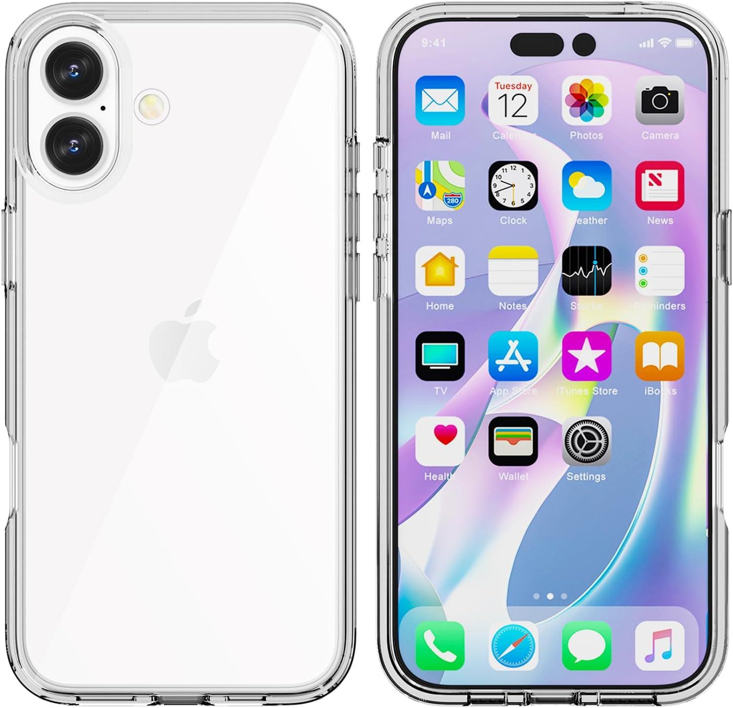 imageTENOC Phone Case Compatible with iPhone 15 Pro Max Clear Case Shockproof Protective Bumper Slim Cover for 67 InchClear