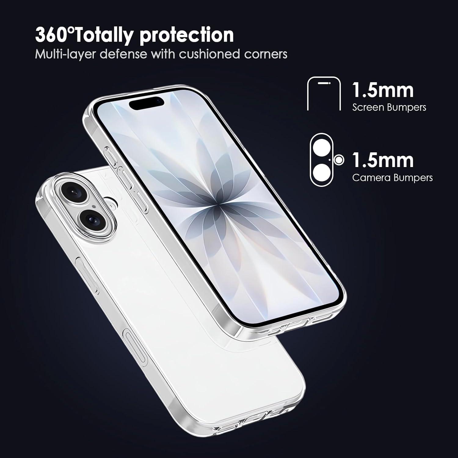 imageTENOC Phone Case Compatible with iPhone 15 Pro Max Clear Case Shockproof Protective Bumper Slim Cover for 67 InchClear