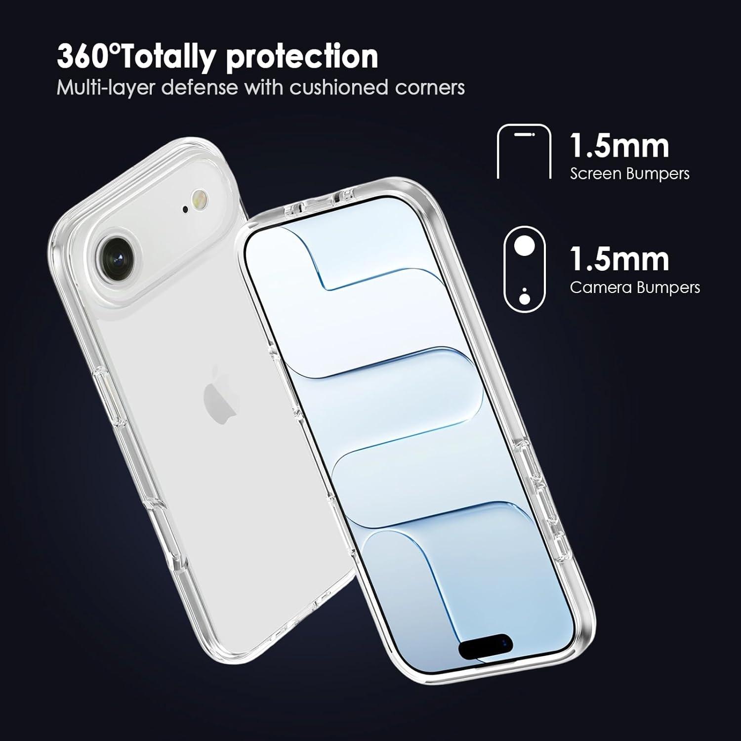 imageTENOC Phone Case Compatible with iPhone 15 Pro Max Clear Case Shockproof Protective Bumper Slim Cover for 67 InchClear