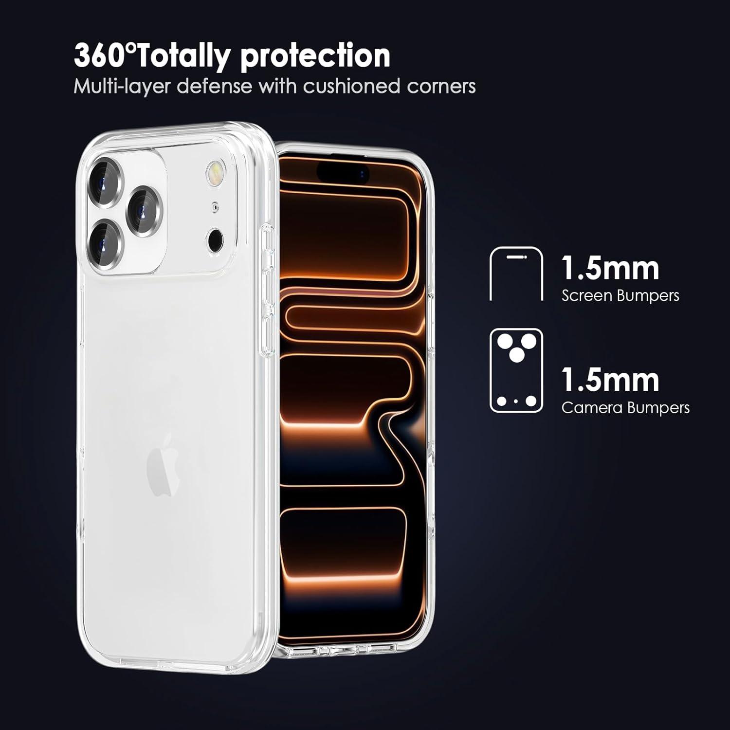 imageTENOC Phone Case Compatible with iPhone 15 Pro Max Clear Case Shockproof Protective Bumper Slim Cover for 67 InchClear