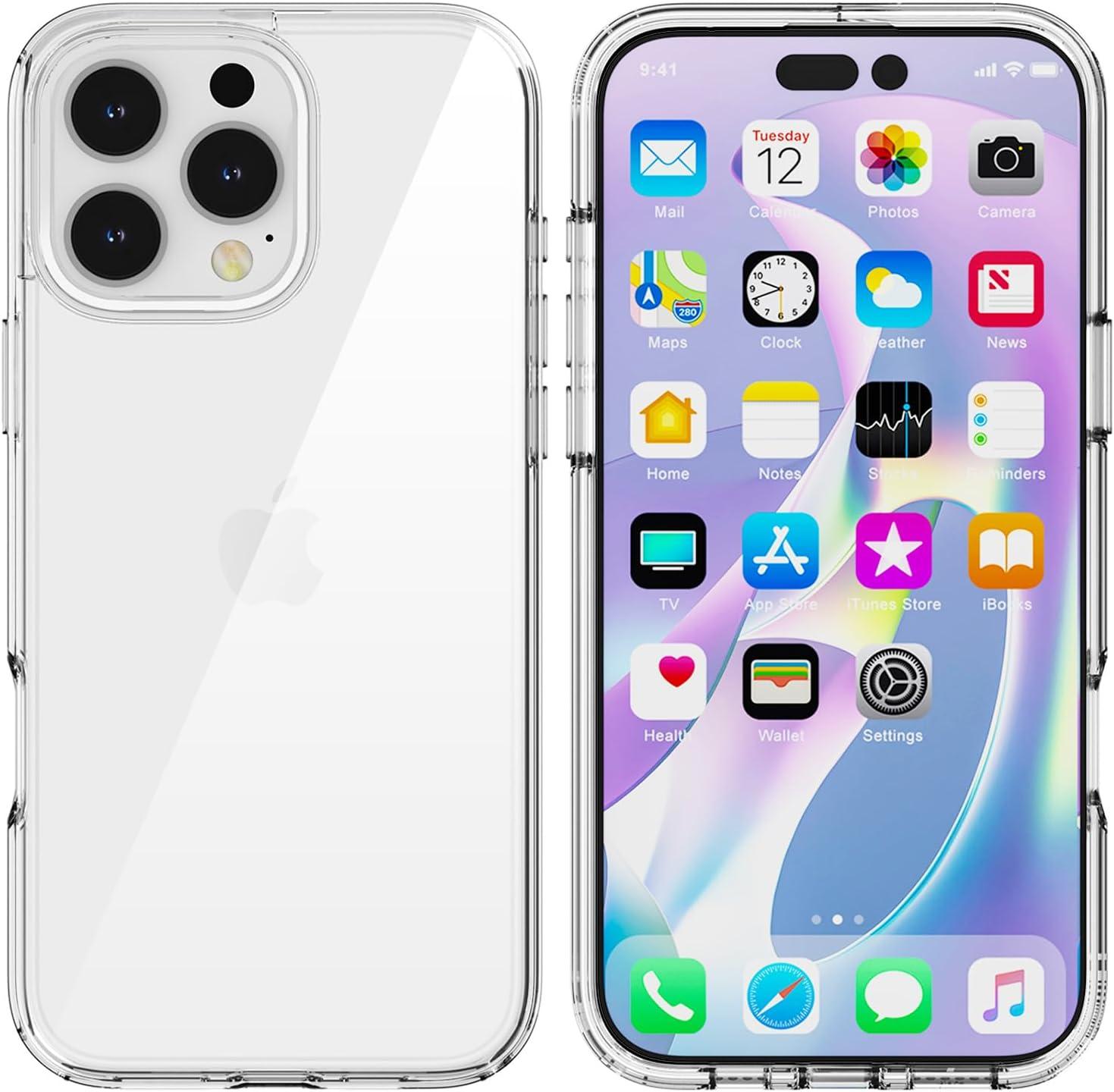 imageTENOC Phone Case Compatible with iPhone 15 Pro Max Clear Case Shockproof Protective Bumper Slim Cover for 67 InchClear