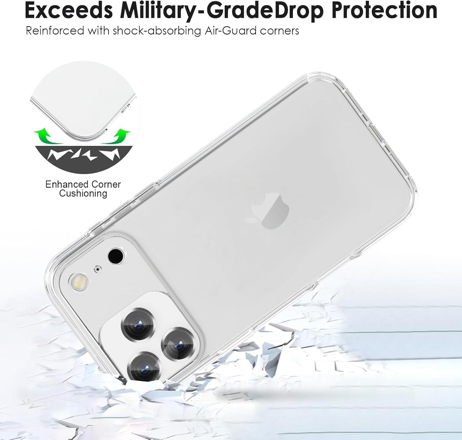 imageTENOC Phone Case Compatible with iPhone 15 Pro Max Clear Case Shockproof Protective Bumper Slim Cover for 67 InchClear