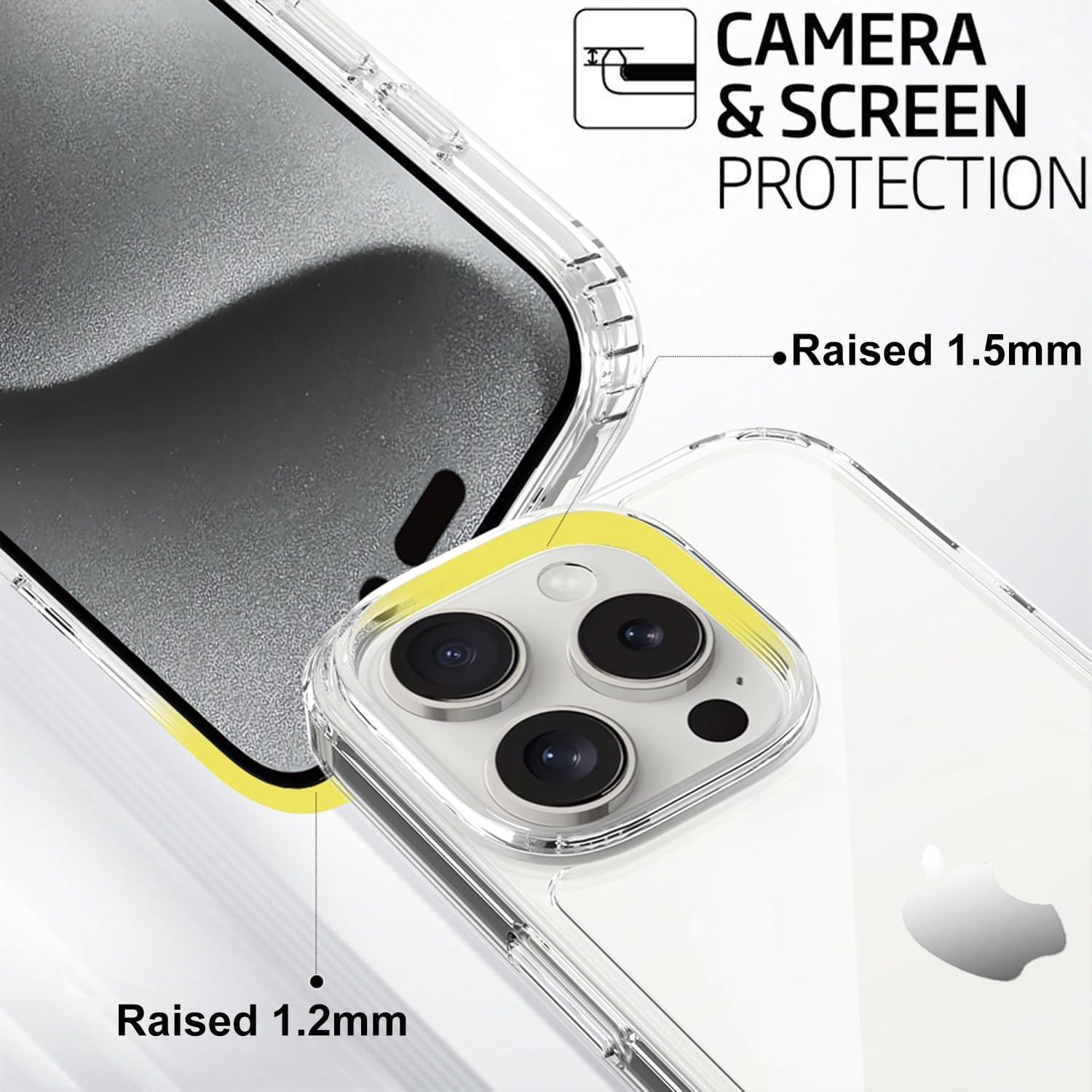 imageTENOC Phone Case Compatible with iPhone 15 Pro Max Clear Case Shockproof Protective Bumper Slim Cover for 67 InchClear AntiYellowing