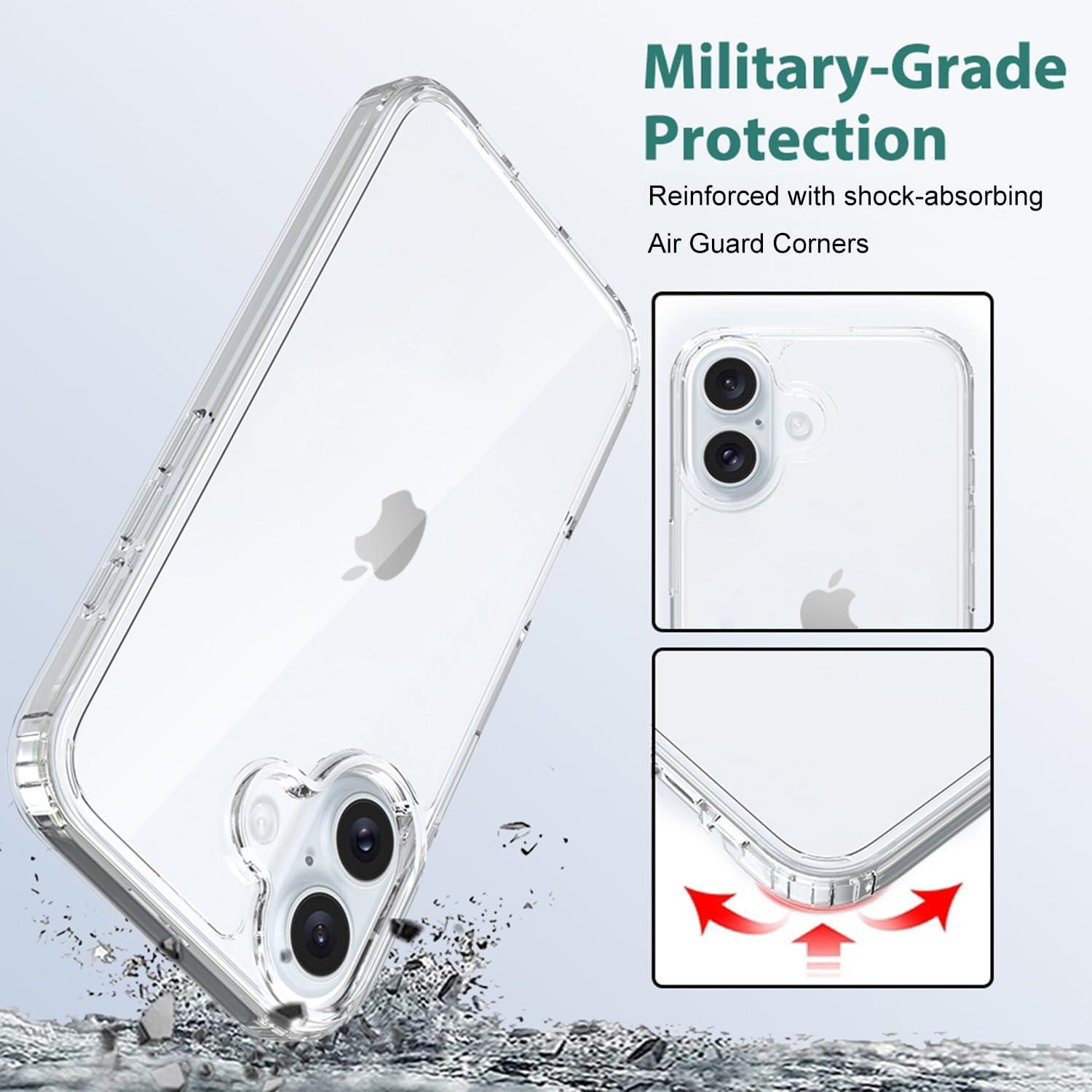 imageTENOC Phone Case Compatible with iPhone 15 Pro Max Clear Case Shockproof Protective Bumper Slim Cover for 67 InchClear AntiYellowing
