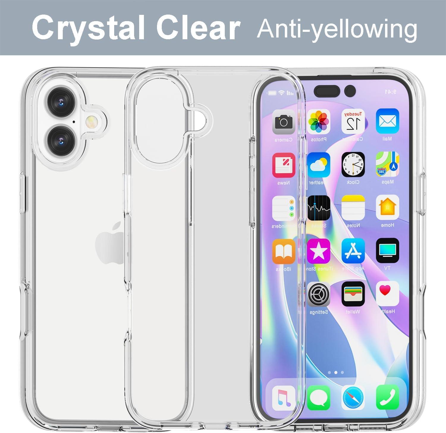 imageTENOC Phone Case Compatible with iPhone 15 Pro Max Clear Case Shockproof Protective Bumper Slim Cover for 67 InchClear AntiYellowing