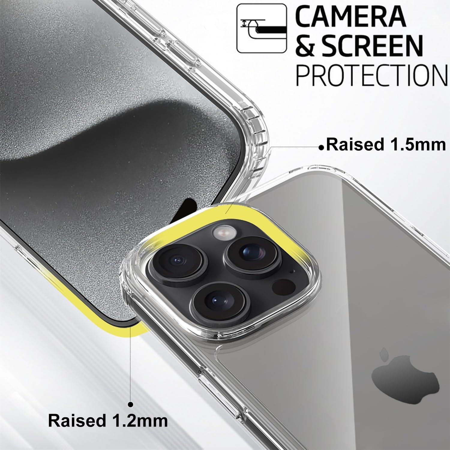 imageTENOC Phone Case Compatible with iPhone 15 Pro Max Clear Case Shockproof Protective Bumper Slim Cover for 67 InchClear AntiYellowing