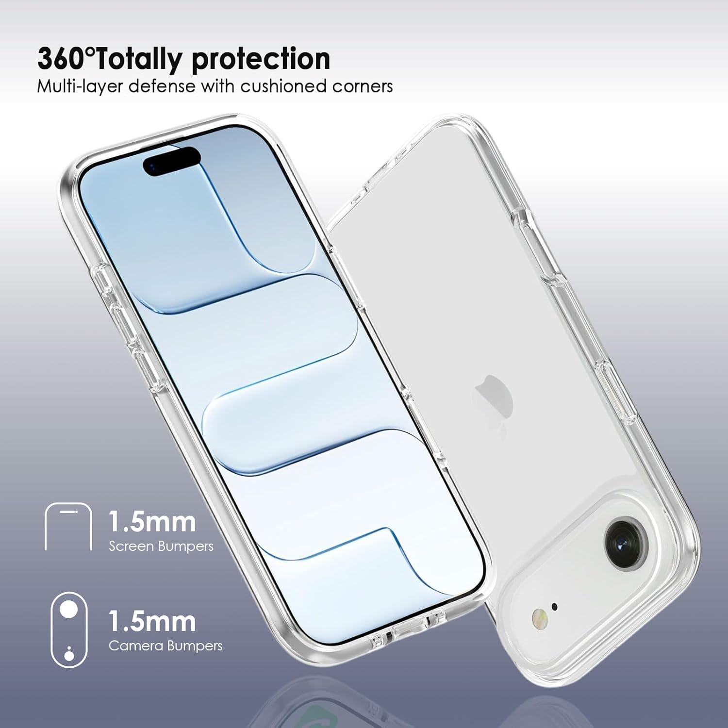 imageTENOC Phone Case Compatible with iPhone 15 Pro Max Clear Case Shockproof Protective Bumper Slim Cover for 67 InchClear AntiYellowing