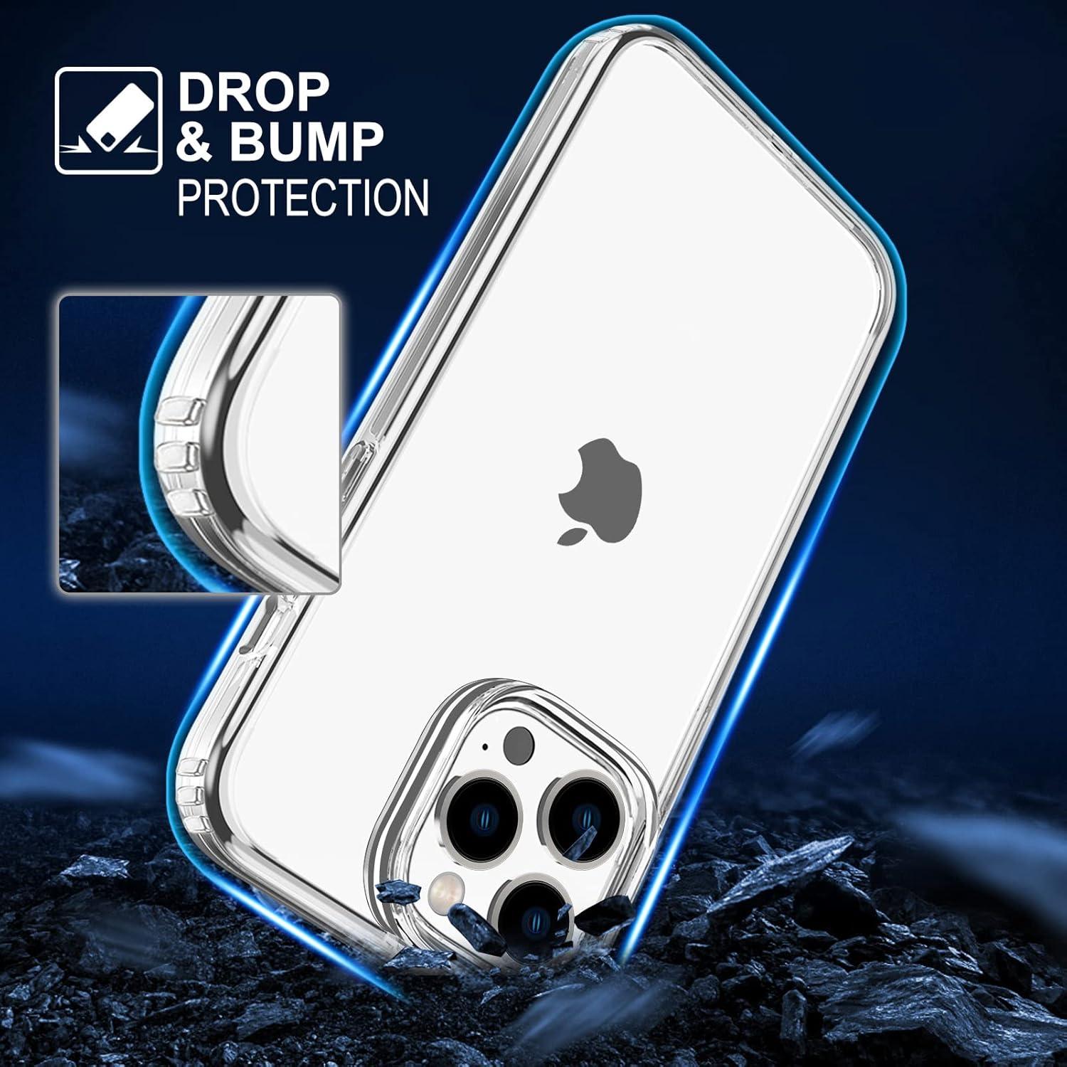 imageTENOC Phone Case Compatible with iPhone 15 Pro Max Clear Case Shockproof Protective Bumper Slim Cover for 67 InchClear AntiYellowing