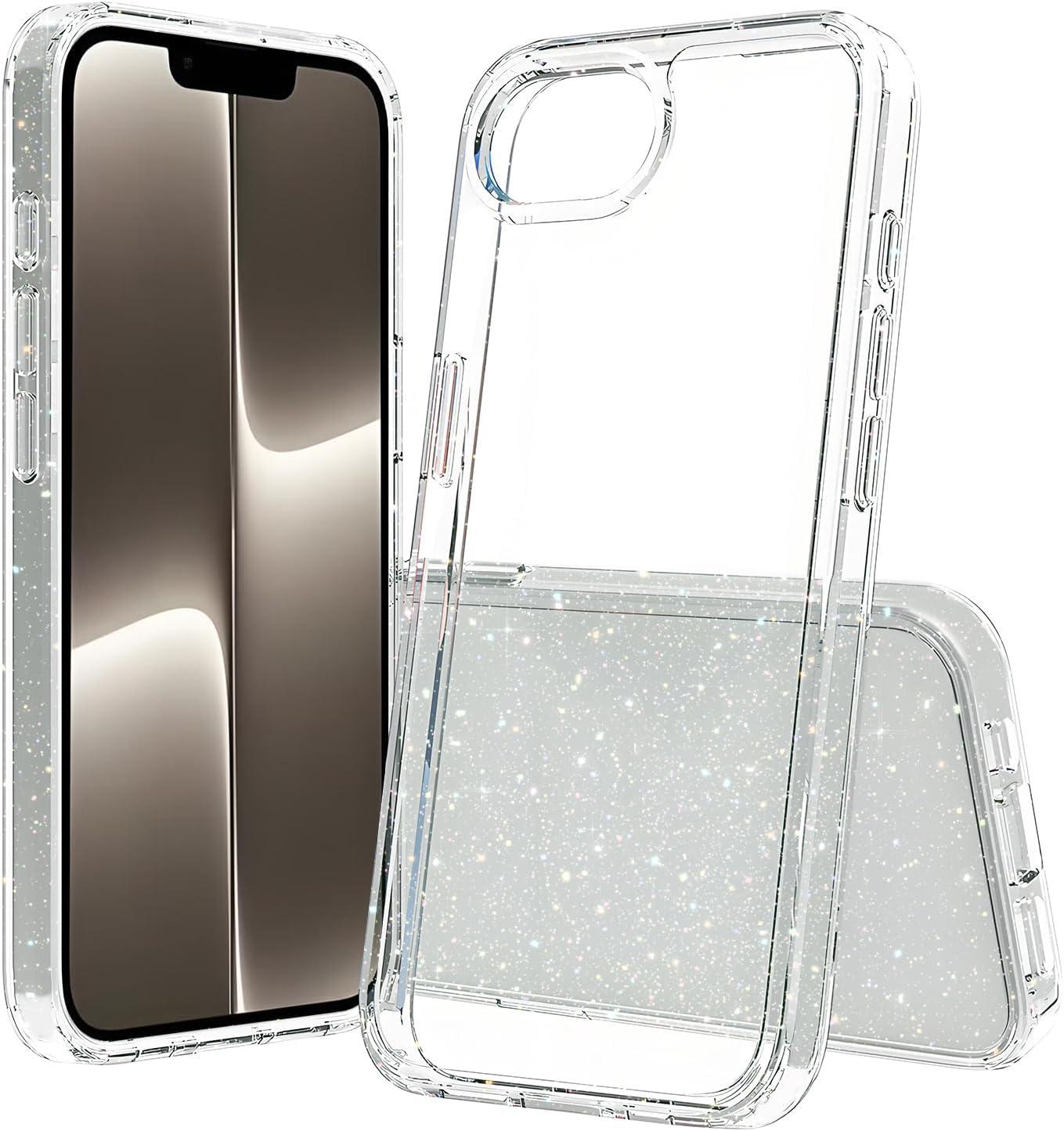 imageTENOC Phone Case Compatible with iPhone 15 Pro Max Clear Case Shockproof Protective Bumper Slim Cover for 67 InchClear Glitter