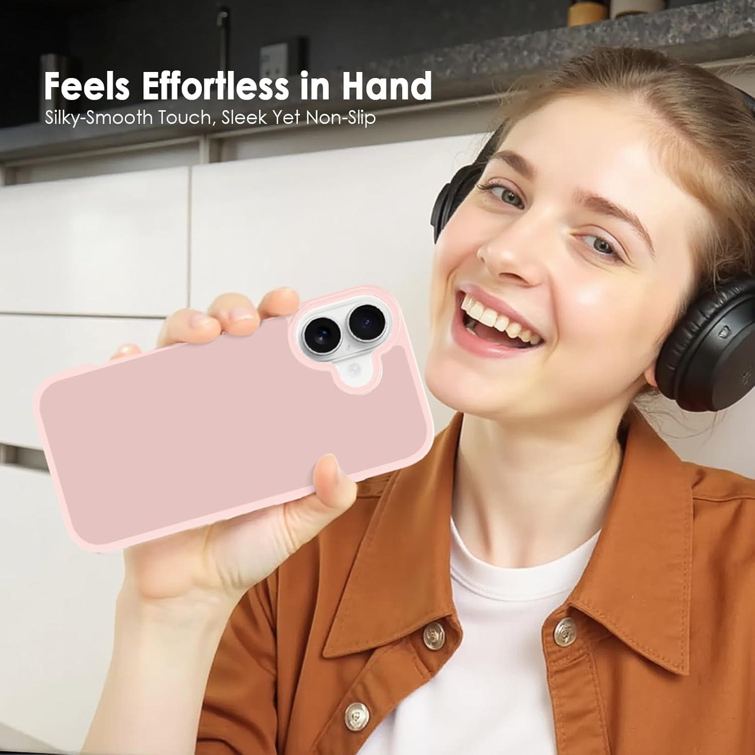 imageTENOC Phone Case Compatible with iPhone 15 Pro Max Clear Case Shockproof Protective Bumper Slim Cover for 67 InchTranslucent Pink