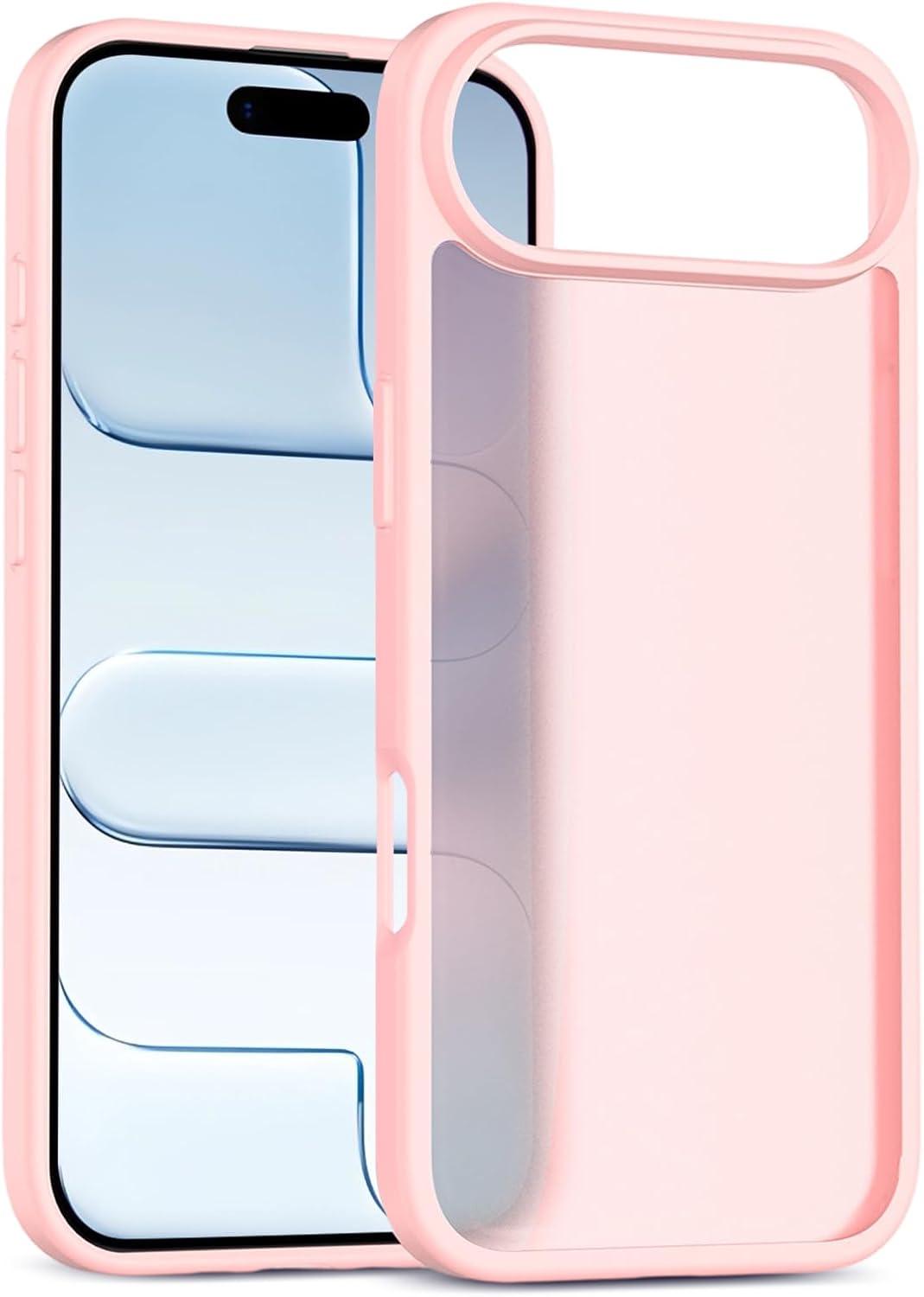 imageTENOC Phone Case Compatible with iPhone 15 Pro Max Clear Case Shockproof Protective Bumper Slim Cover for 67 InchTranslucent Pink