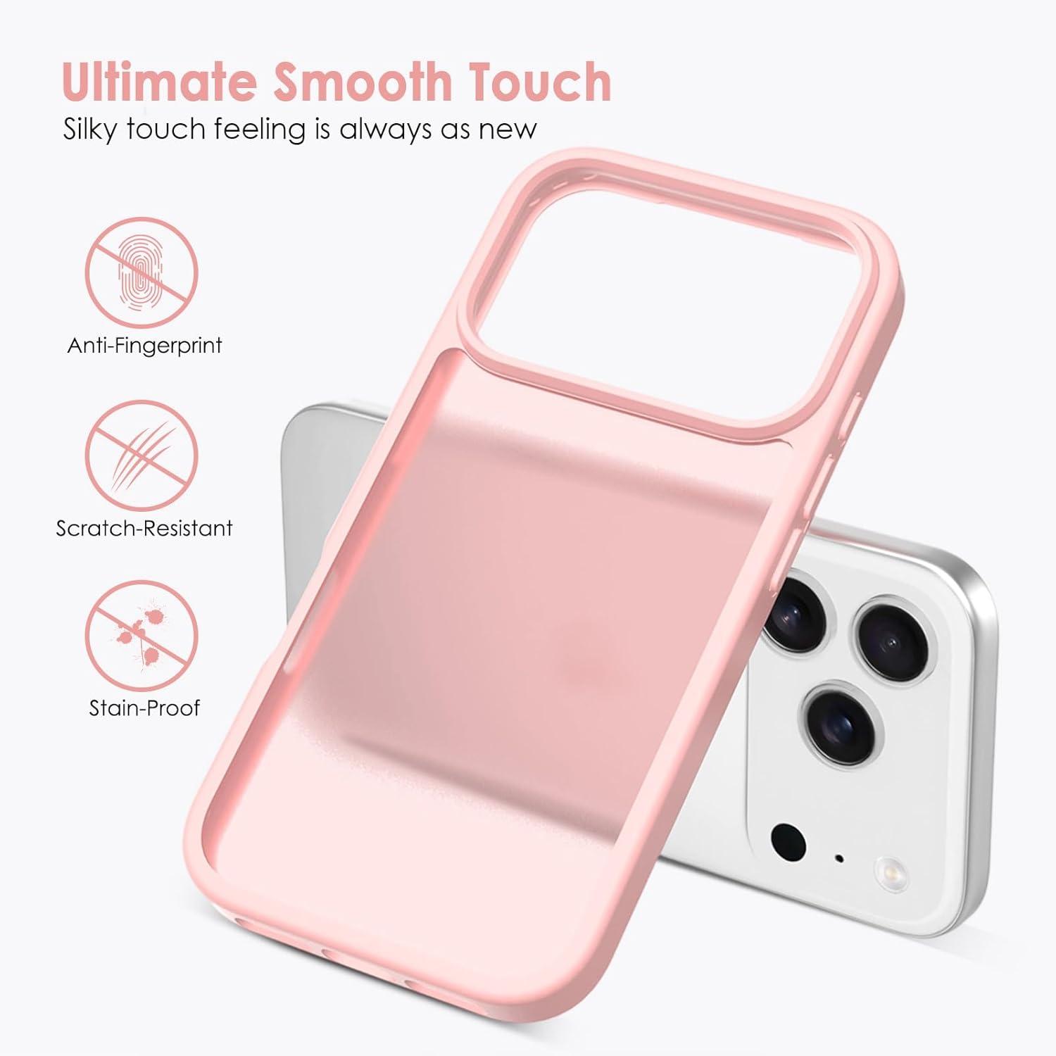 imageTENOC Phone Case Compatible with iPhone 15 Pro Max Clear Case Shockproof Protective Bumper Slim Cover for 67 InchTranslucent Pink