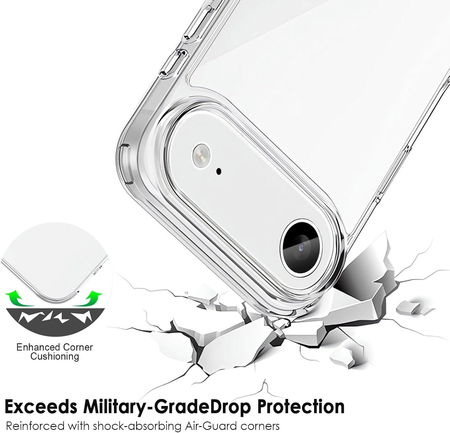 imageTENOC Phone Case Compatible with iPhone 16 Black Case AntiFingerprint Protective Bumper Matte Cover for 61 InchClear AntiYellowing