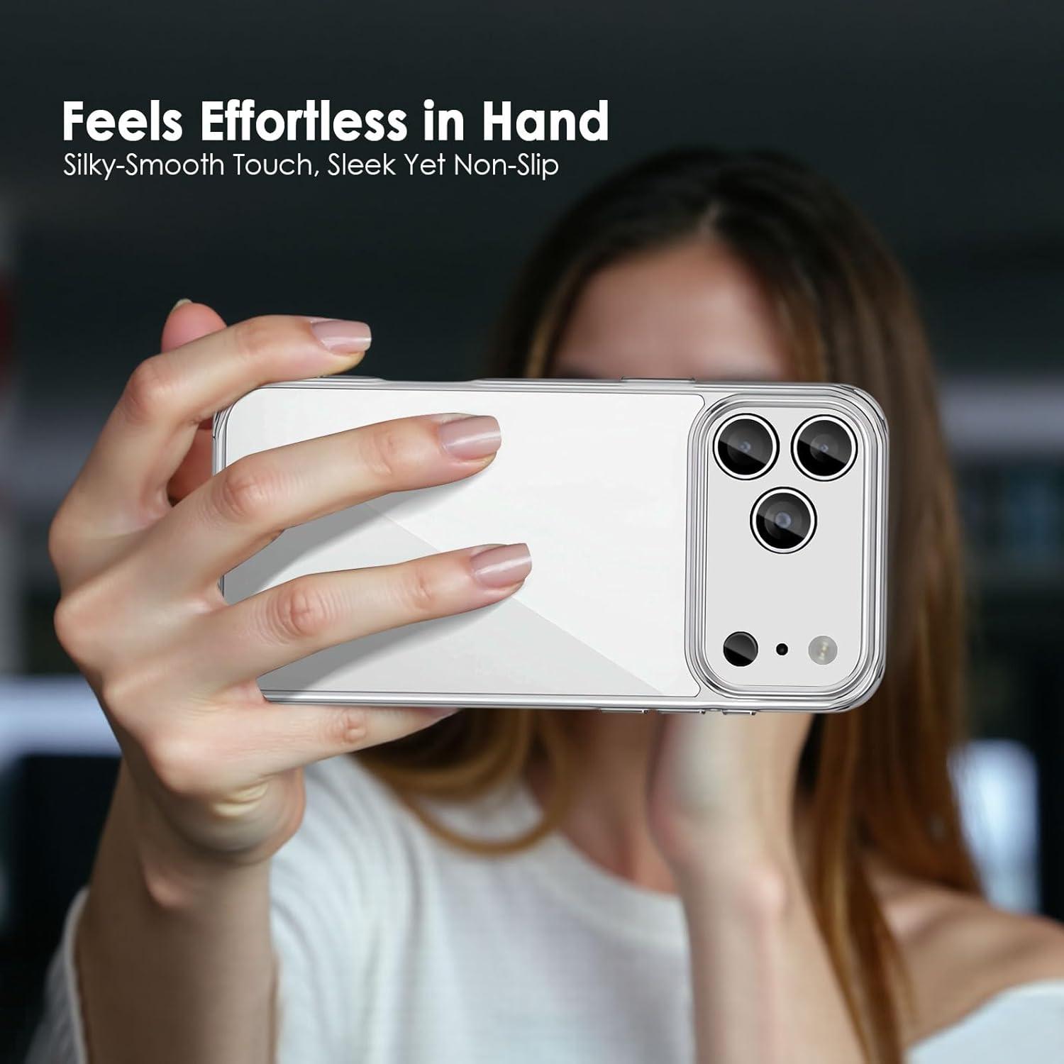 imageTENOC Phone Case Compatible with iPhone 16 Black Case AntiFingerprint Protective Bumper Matte Cover for 61 InchClear AntiYellowing