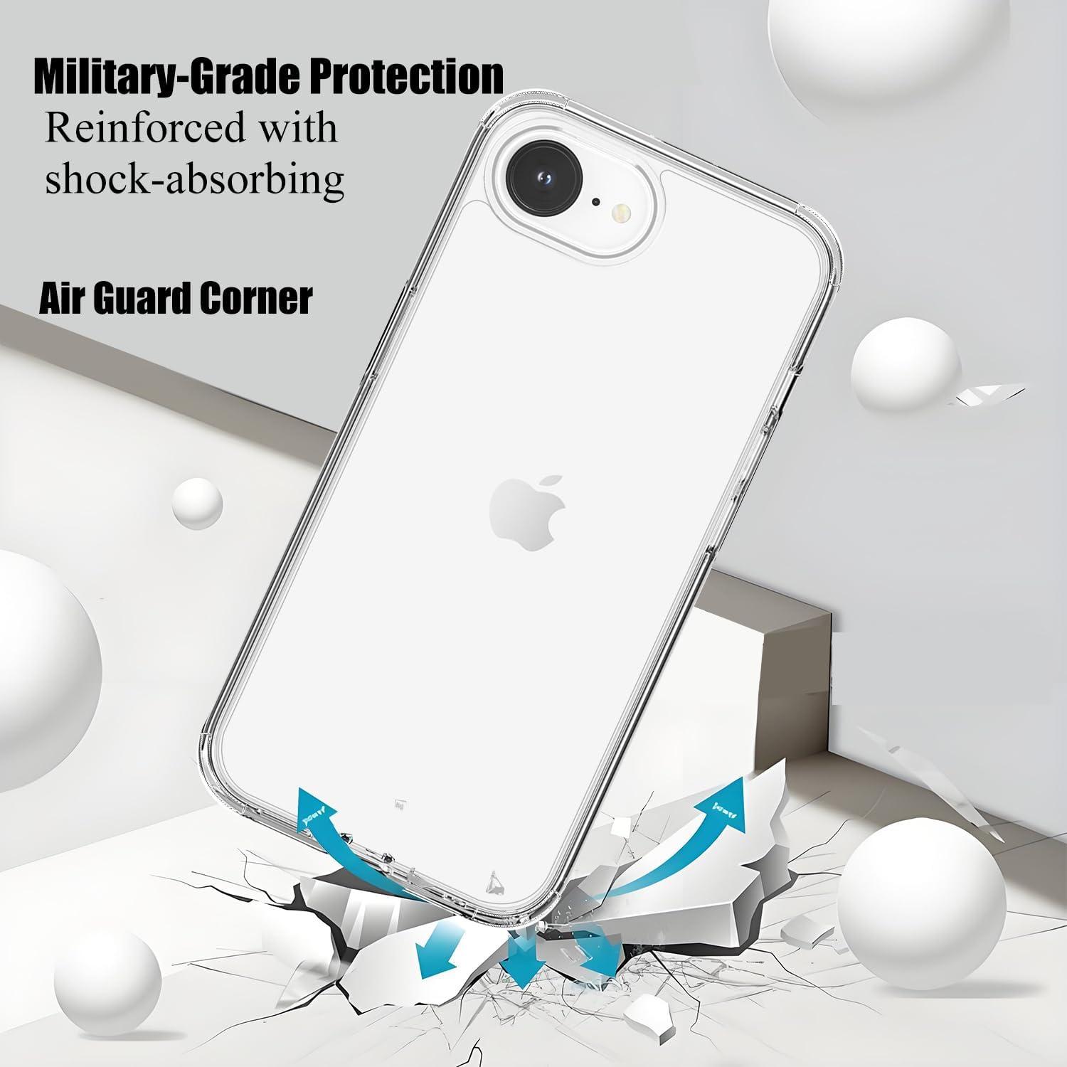 imageTENOC Phone Case Compatible with iPhone 16 Black Case AntiFingerprint Protective Bumper Matte Cover for 61 InchClear AntiYellowing
