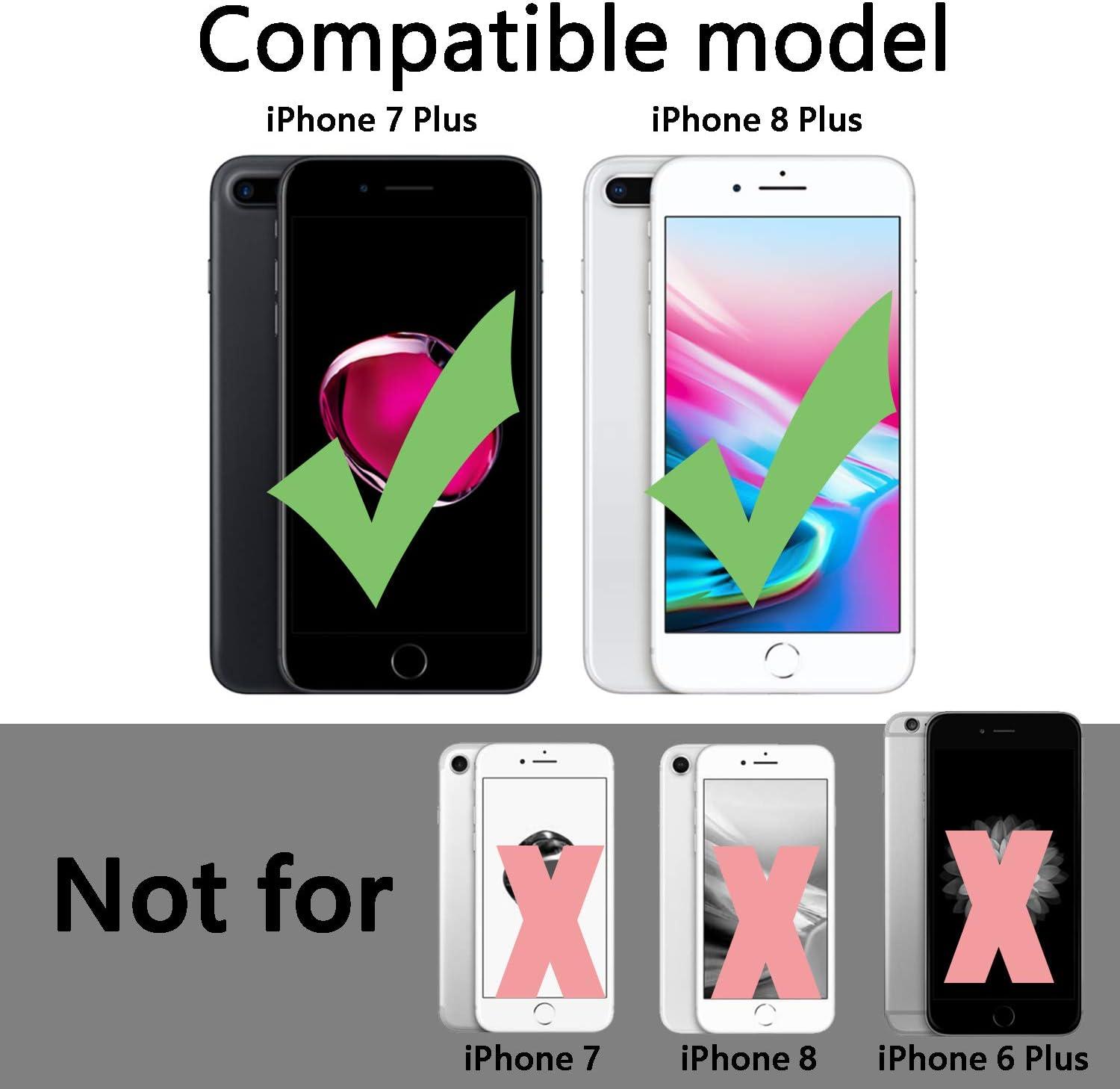 imageTENOC Phone Case Compatible with iPhone 7 Plus amp iPhone 8 Plus Clear Case Black Protective Bumper NonYellowing Cover for 55 Inch