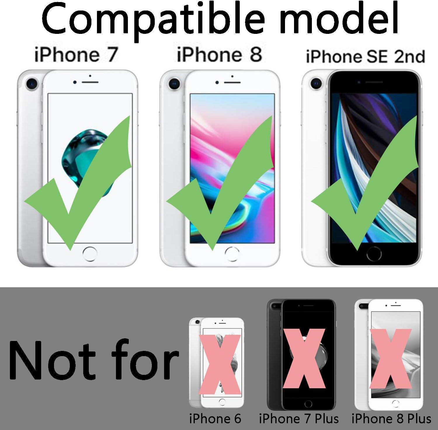 imageTENOC Phone Case Compatible with iPhone SE 2nd 2020 and 3rd 2022 Generation amp iPhone 7 amp iPhone 8 Clear Case Black Protective Bumper NonYellowing Cover for 47 Inch