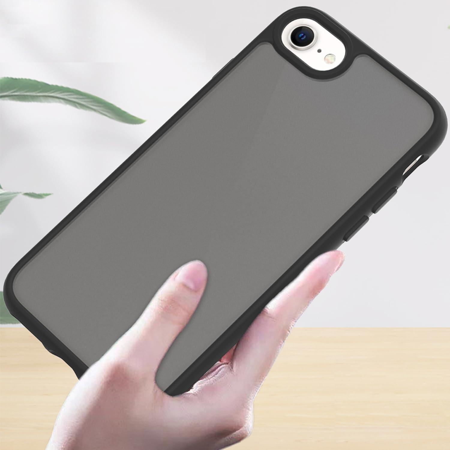 imageTENOC Phone Case Compatible with iPhone SE 2nd 2020 and 3rd 2022 Generation amp iPhone 7 amp iPhone 8 Clear Case Shockproof Protective Bumper Slim Cover for 47 InchTranslucent Black