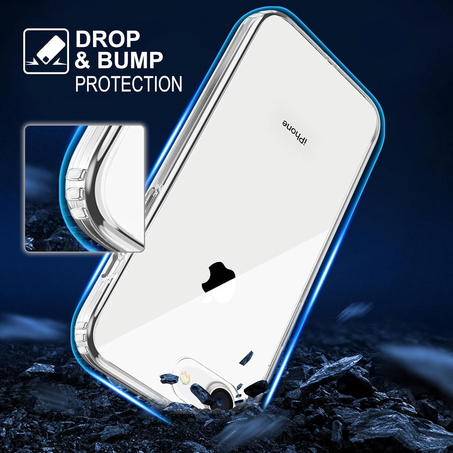 imageTENOC Phone Case Compatible with iPhone SE 2nd 2020 and 3rd 2022 Generation amp iPhone 7 amp iPhone 8 Clear Case Shockproof Protective Bumper Slim Cover for 47 InchClear AntiYellowing