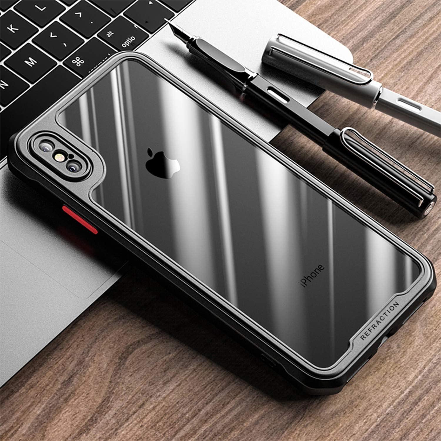 imageTENOC Phone Case Compatible with iPhone X amp iPhone Xs Clear Case Black Protective Bumper NonYellowing Cover for 58 Inch
