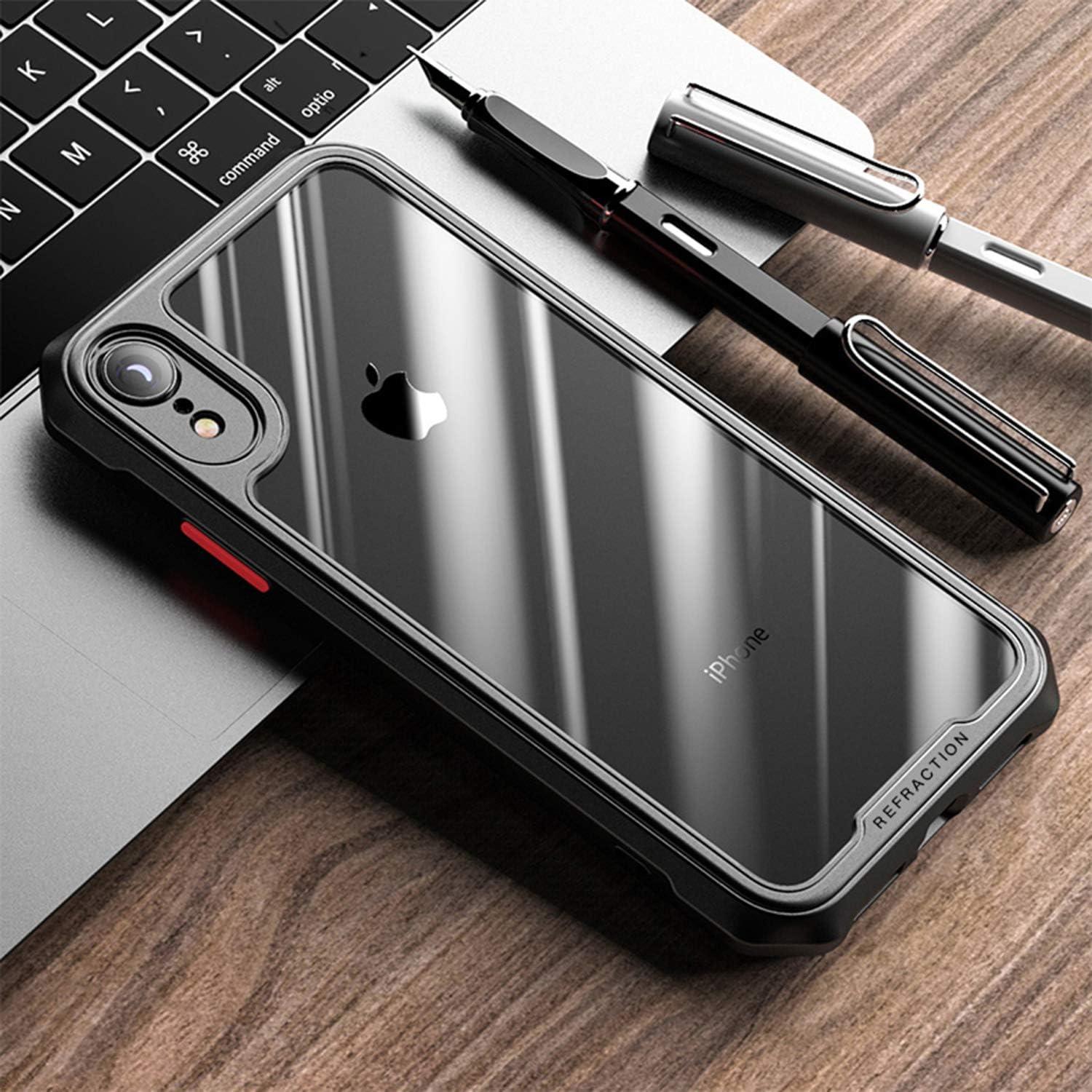 imageTENOC Phone Case Compatible with iPhone XR Clear Case Black Protective Bumper NonYellowing Cover for 61 Inch
