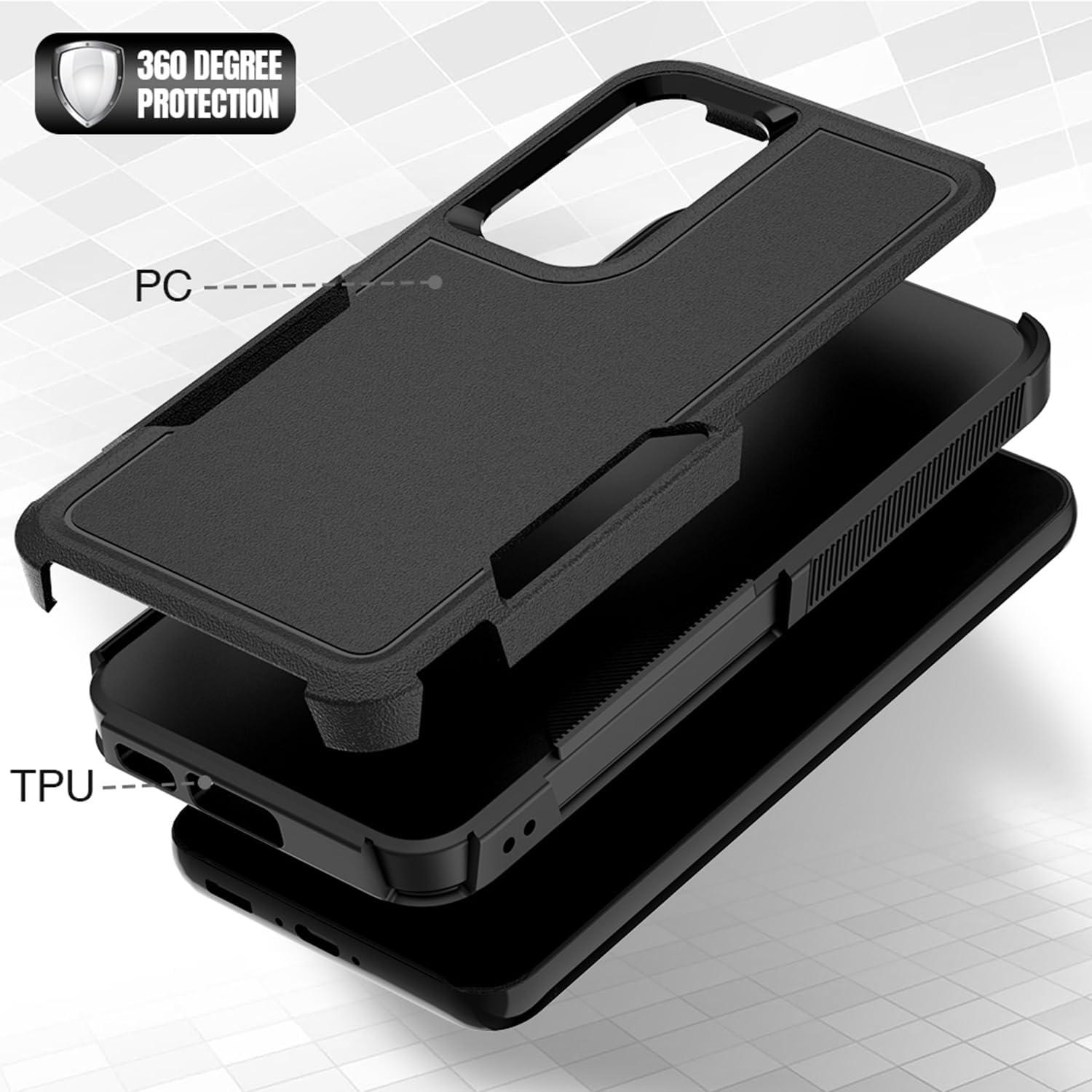 imageTENOC Phone Case for Samsung Galaxy S23 FE Clear Case Shockproof Protective Bumper Slim CoverBlack Solid
