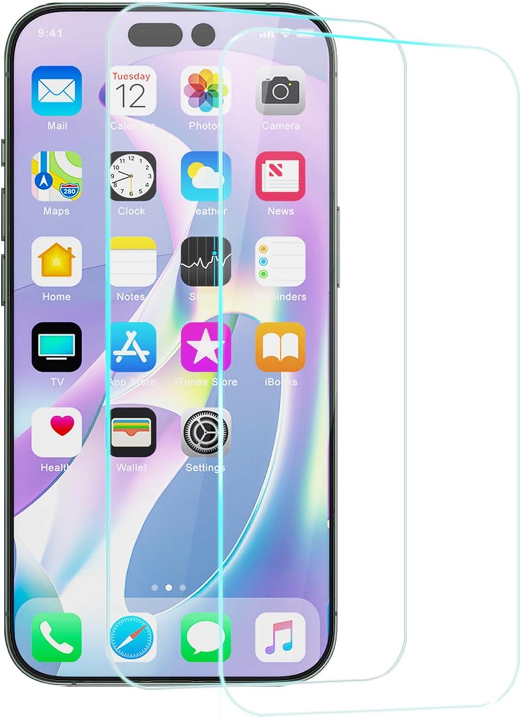 imageTENOC Screen Protector for iPhone 17 2Pack Clear 9H Tempered Glass Film Cover Sensor Protection Case Friendly for 63 inchClear