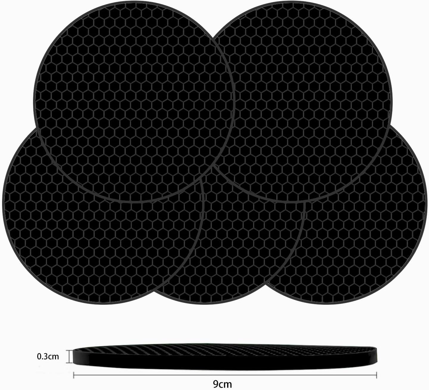 imageTENOC Silicone NonSlip Heat Resistant amp WaterTrapping Trivet Mats for Water Glasses amp Teacup amp Coffee Cup amp Dishes amp Cookware Multipurpose Kitchen Table Coaster 35Inch BlackBlack