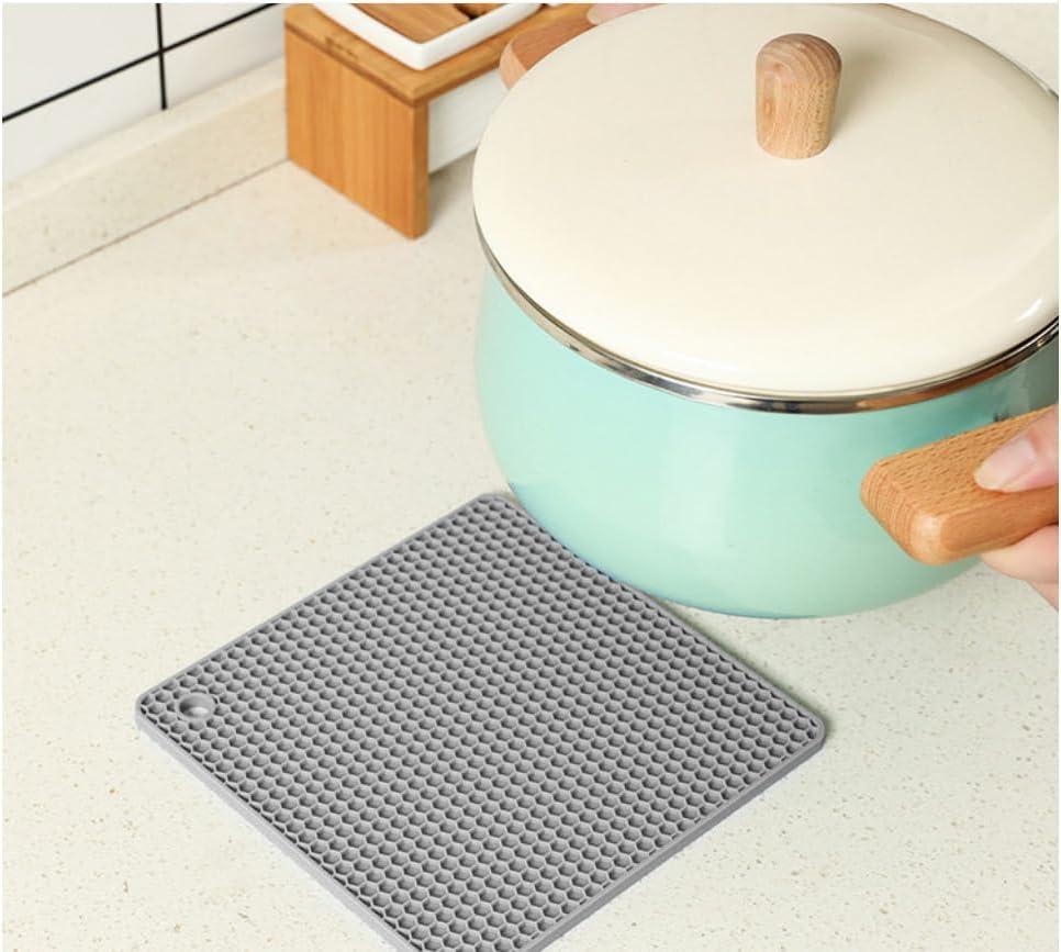 imageTENOC Silicone NonSlip Heat Resistant amp WaterTrapping Trivet Mats for Water Glasses amp Teacup amp Coffee Cup amp Dishes amp Cookware Multipurpose Kitchen Table Coaster 35Inch BlackGray