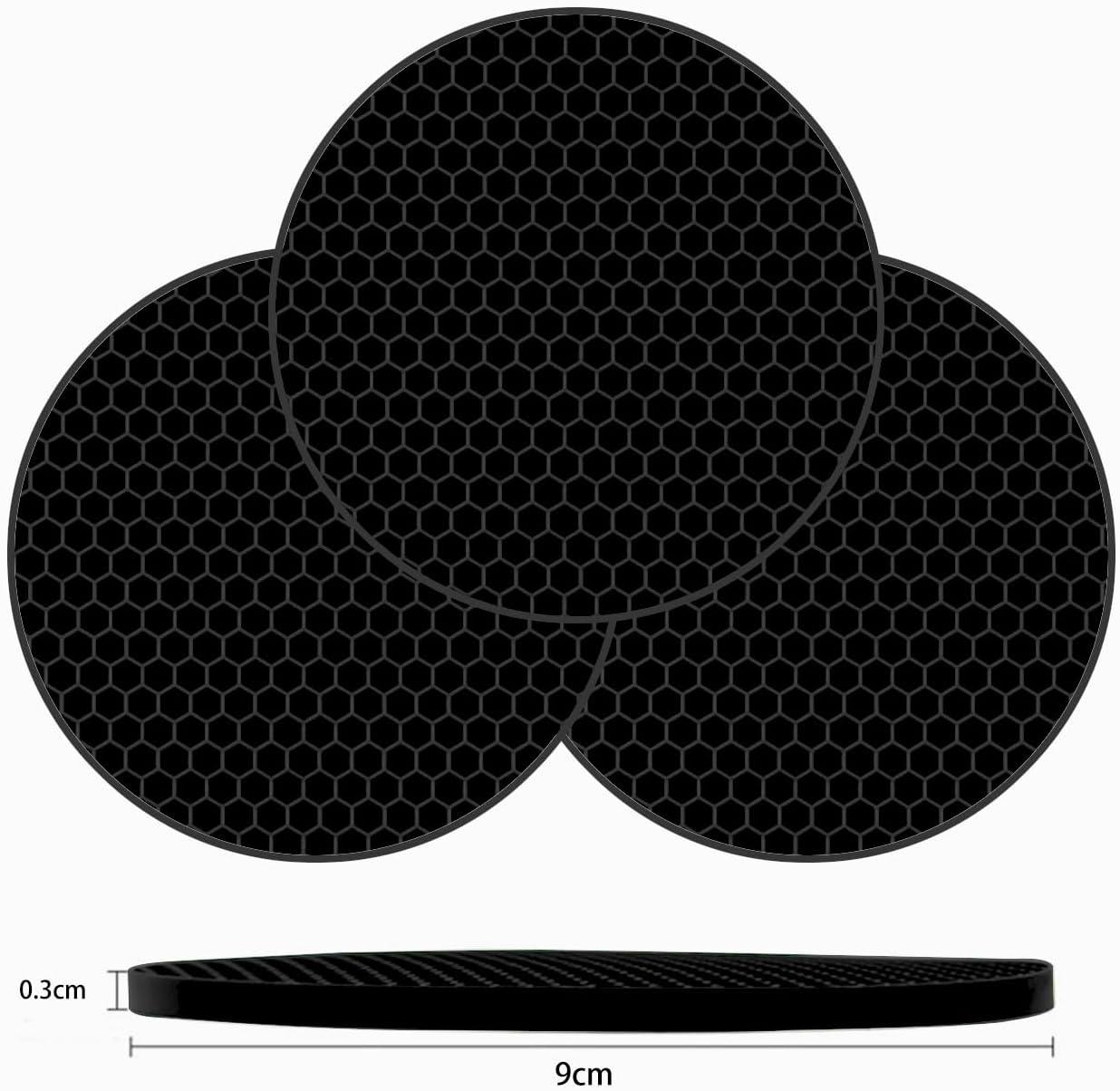 imageTENOC Silicone NonSlip Heat Resistant amp WaterTrapping Trivet Mats for Water Glasses amp Teacup amp Coffee Cup amp Dishes amp Cookware Multipurpose Kitchen Table Coaster 35Inch BlackBlack