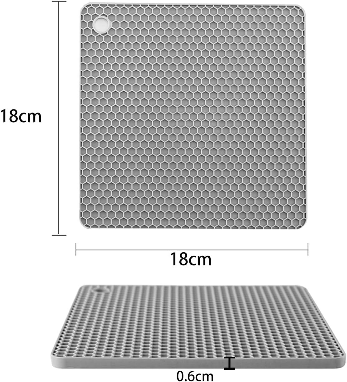 imageTENOC Silicone NonSlip Heat Resistant amp WaterTrapping Trivet Mats for Water Glasses amp Teacup amp Coffee Cup amp Dishes amp Cookware Multipurpose Kitchen Table Coaster 35Inch BlackGray