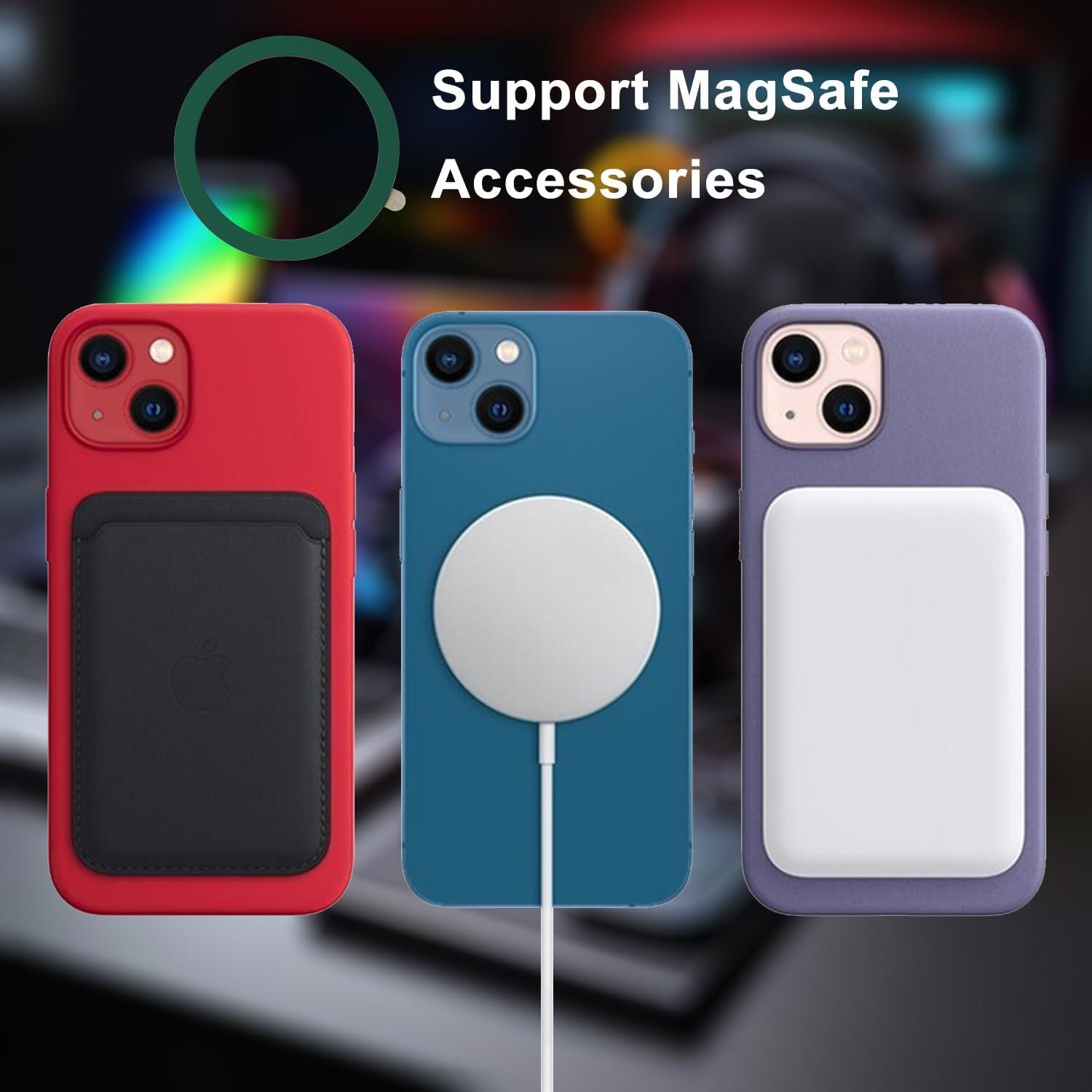 imageTENOC Universal Metal Ring Sticker for Magnetic Charger Compatible with iPhoneSamsungAndroid All Cellphones Magnetic MountPhone Holder Conversion Accessories 3Pcs Black3 x Dark Green