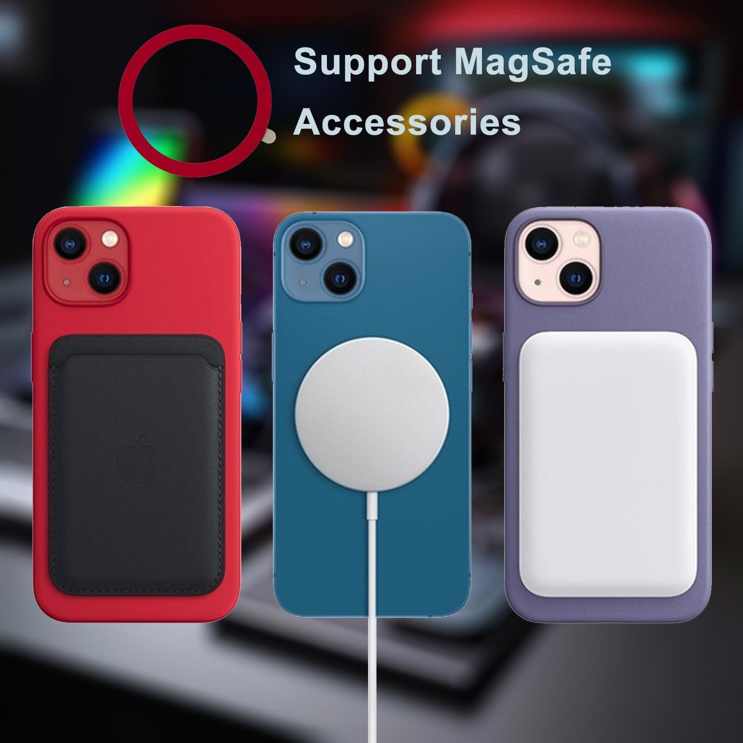 imageTENOC Universal Metal Ring Sticker for Magnetic Charger Compatible with iPhoneSamsungAndroid All Cellphones Magnetic MountPhone Holder Conversion Accessories 3Pcs Black3 x Red