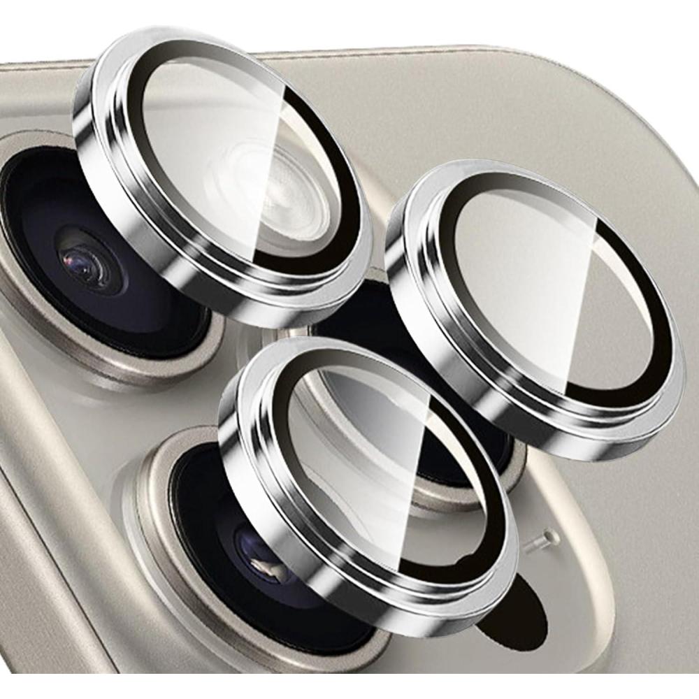 imageTENOC Camera Lens Protector for iPhone 13 Pro amp iPhone 13 Pro Max 9H Tempered Glass Camera Screen Cover Black Metal Individual RingSilver