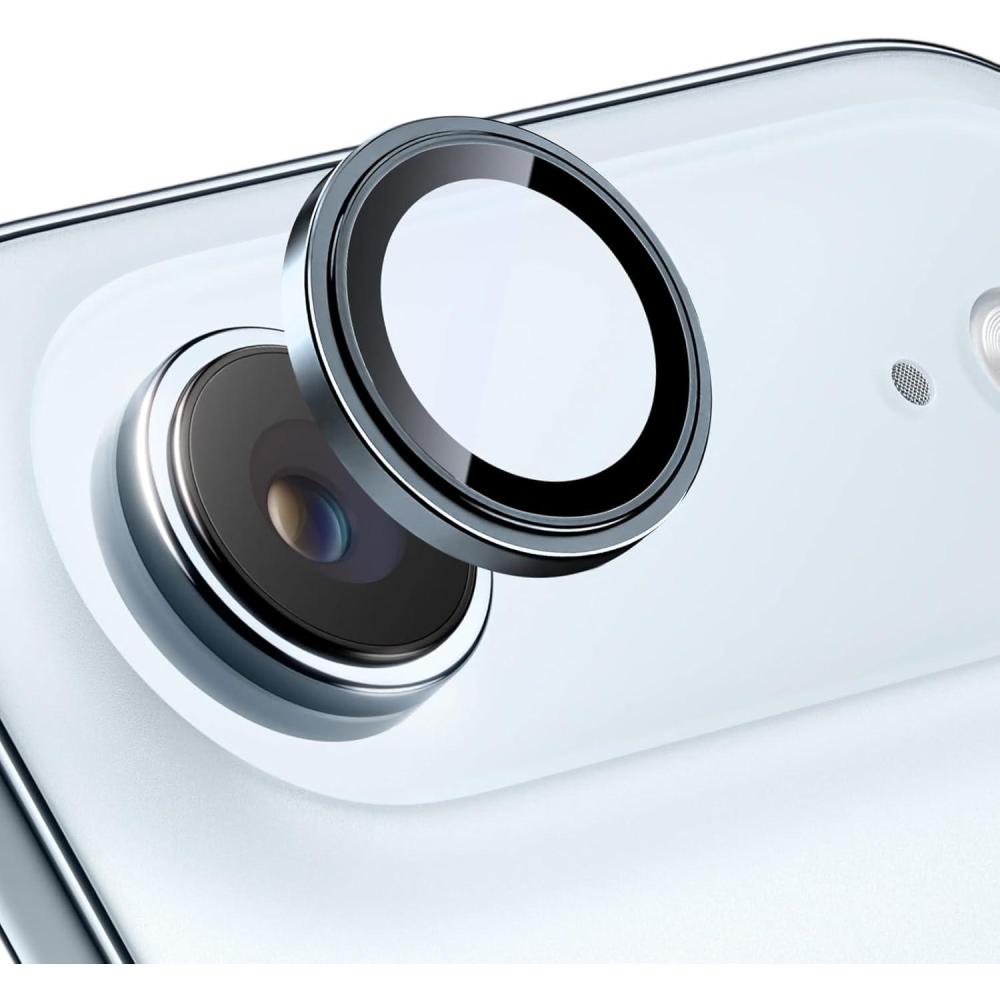 imageTENOC Camera Lens Protector for iPhone 17 Pro amp iPhone 17 Pro Max 9H Tempered Glass Camera Screen Cover Silver Metal Individual RingGray