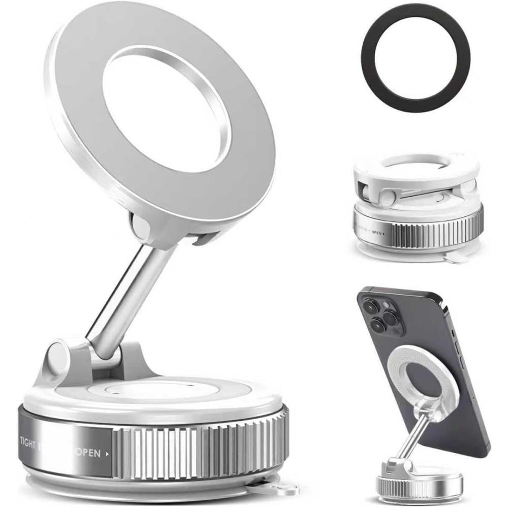 imageTENOC Magnetic Suction Car Phone Mount 360 Rotation Phone Holder Mount Foldable Cellphone Holders for CarGymShowerMirror BlackWhite