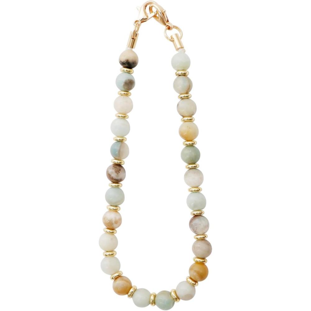 imageTENOC Marble Beaded Phone Wrist Strap Cellphone Lanyard with Tether Tab HandsFree Phone Chain Wristlet Bracelet Keychain Obsidian BlackBamazonite