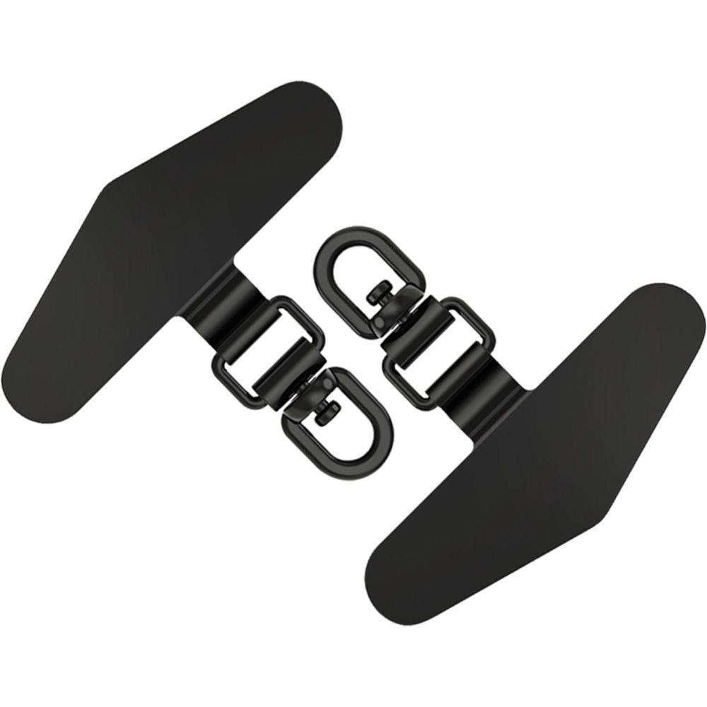 imageTENOC Metal Phone Tether Tab Metal Phone Patch Universal Cellphone Lanyard Pad for Full Phone Cases 2 x Sliver360 Rotationblack
