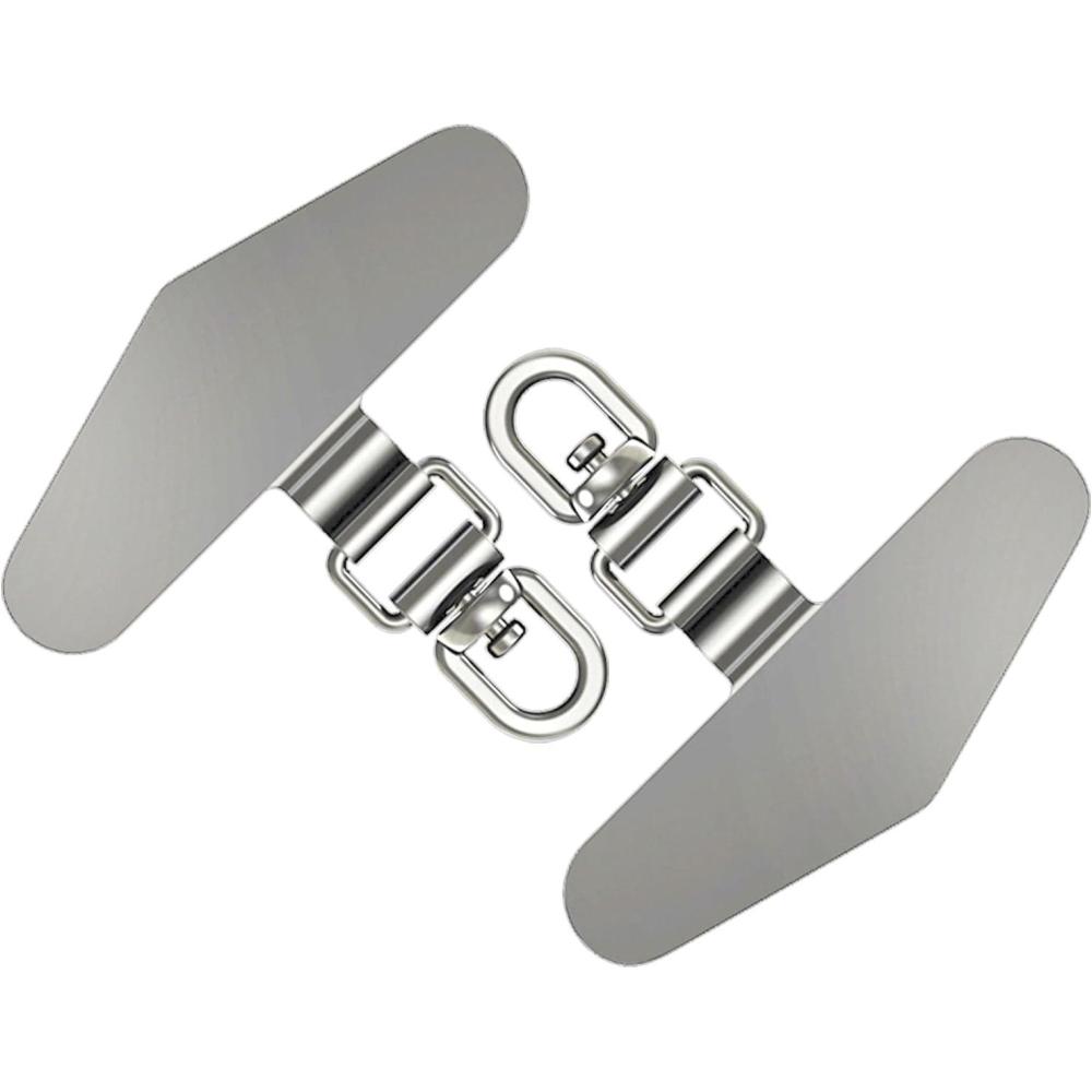 imageTENOC Metal Phone Tether Tab Metal Phone Patch Universal Cellphone Lanyard Pad for Full Phone Cases 2 x Sliver360 Rotationsilver