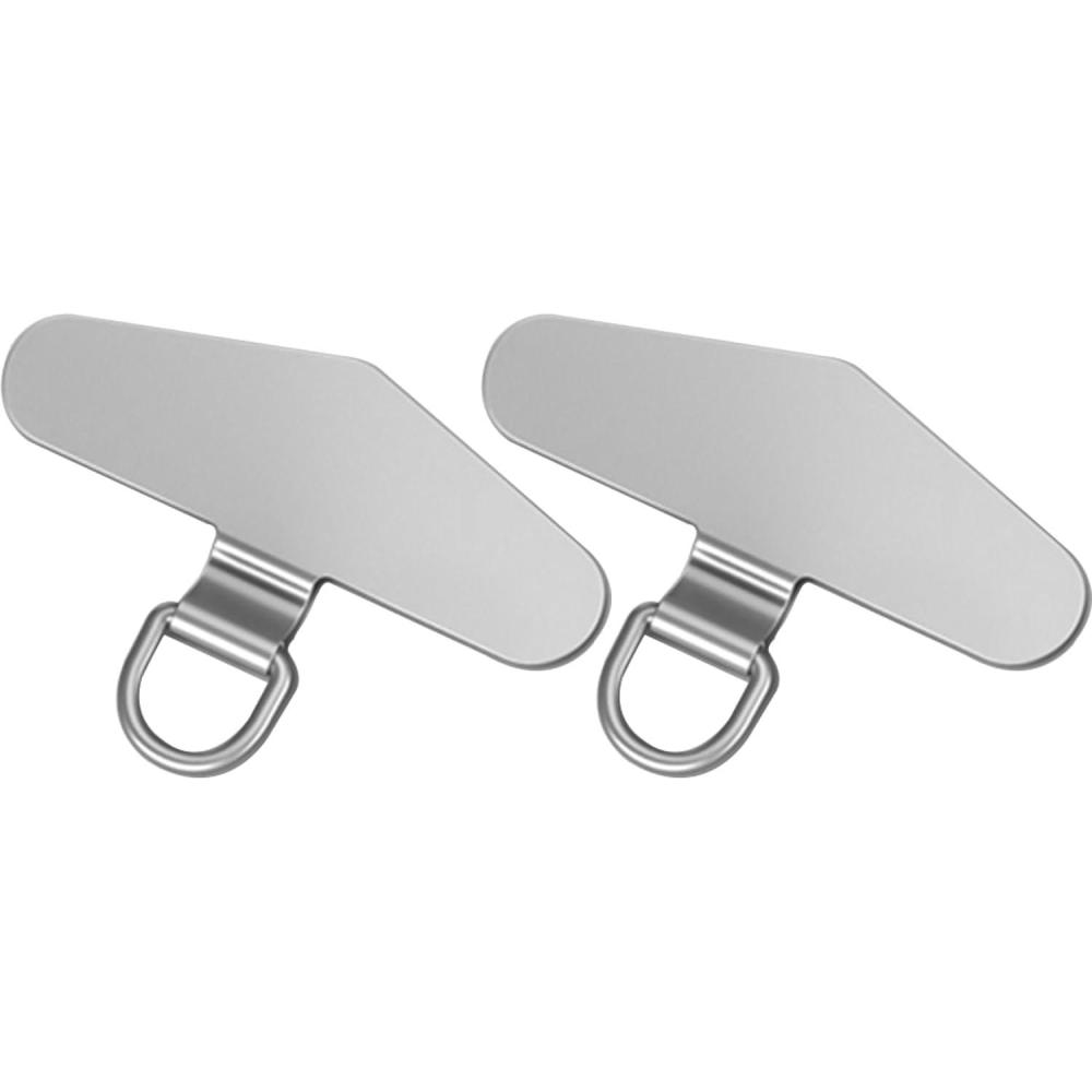 imageTENOC Metal Phone Tether Tab Metal Phone Patch Universal Cellphone Lanyard Pad for Full Phone Cases 2 x SliverSliver
