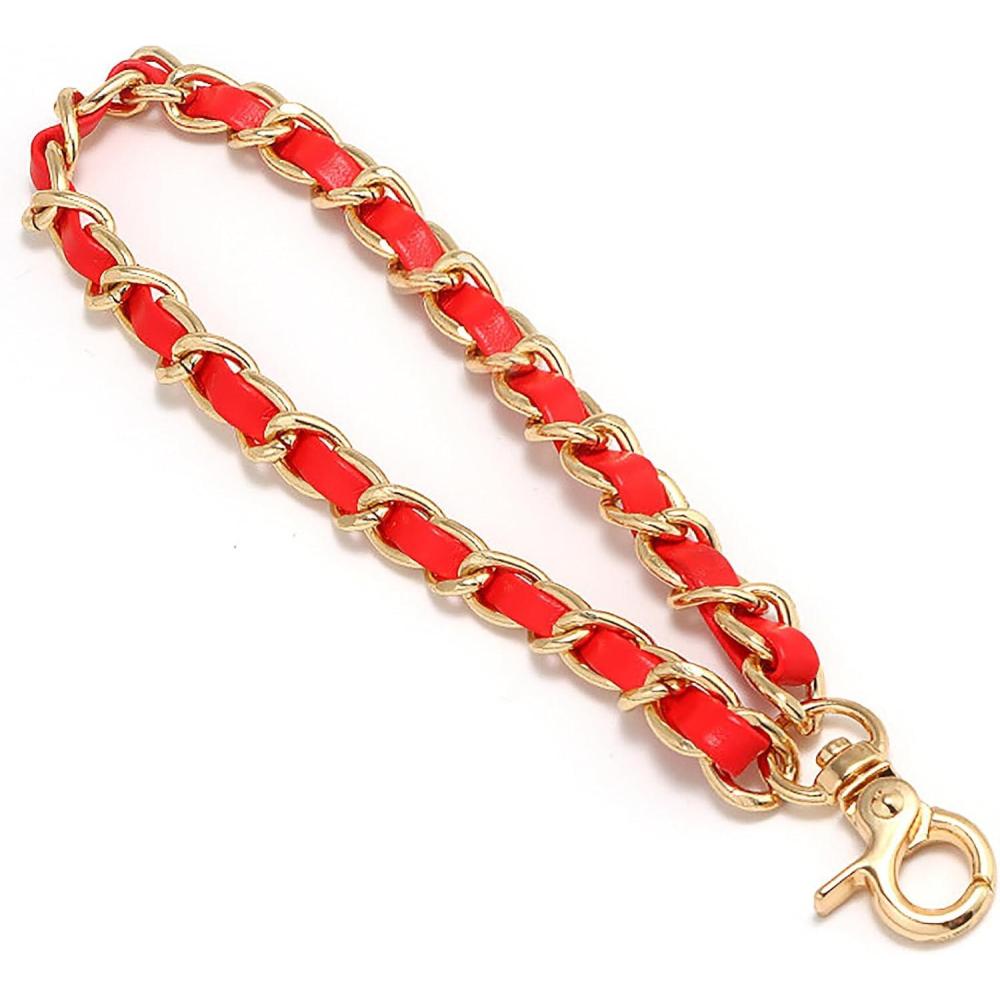 imageTENOC Metal Phone Wrist Strap Universal Cellphone Lanyard with Tether Tab HandsFree Anti Theft Phone Chain WristletWred