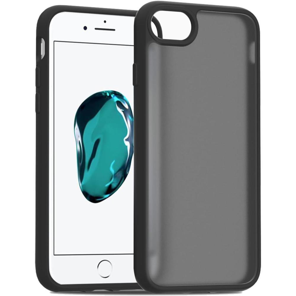 imageTENOC Phone Case Compatible with iPhone SE 2nd 2020 and 3rd 2022 Generation amp iPhone 7 amp iPhone 8 Clear Case Shockproof Protective Bumper Slim Cover for 47 InchTranslucent Black