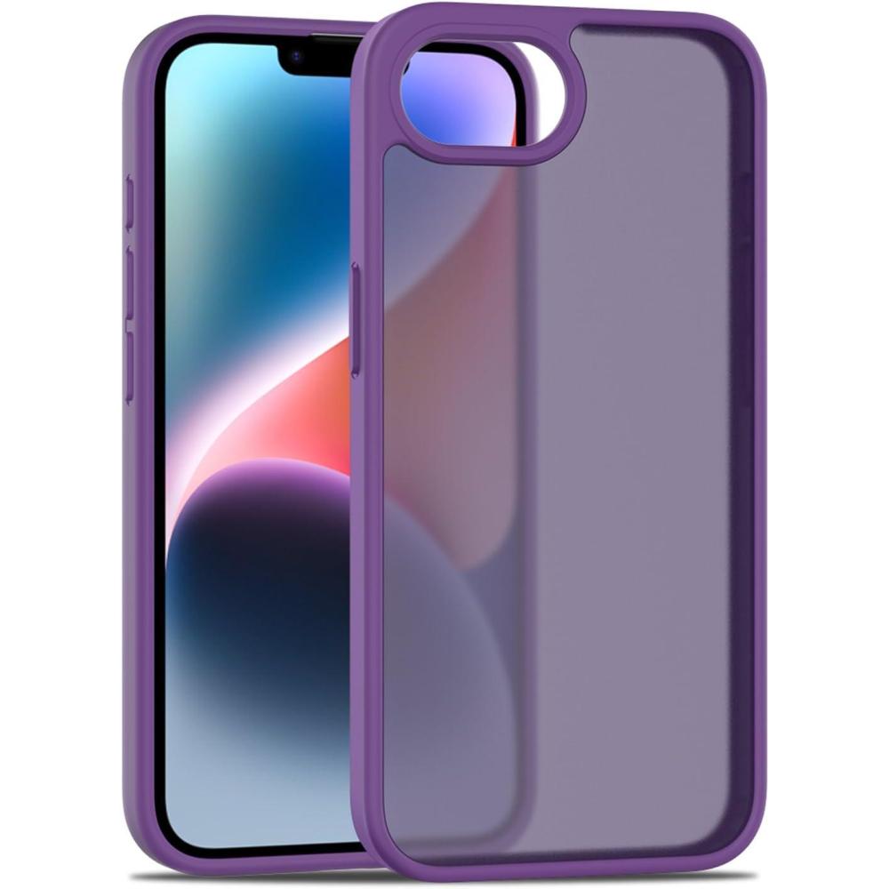 imageTENOC Phone Case Compatible with iPhone SE 2nd 2020 and 3rd 2022 Generation amp iPhone 7 amp iPhone 8 Clear Case Shockproof Protective Bumper Slim Cover for 47 InchTranslucent Dark Purple