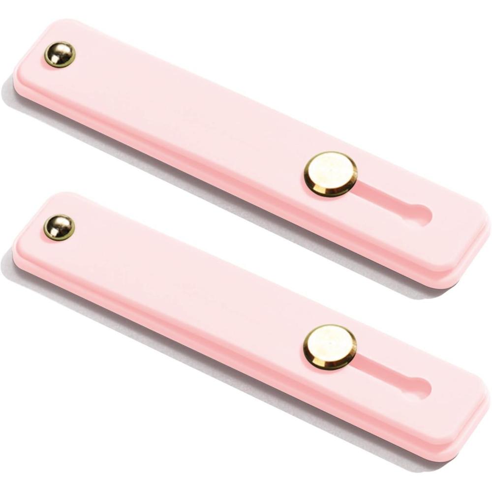 imageTENOC Phone Grip 2 Pieces Black Universal Sticky Finger Strap Holder for Smartphone or Cell Phone CaseA2Pink