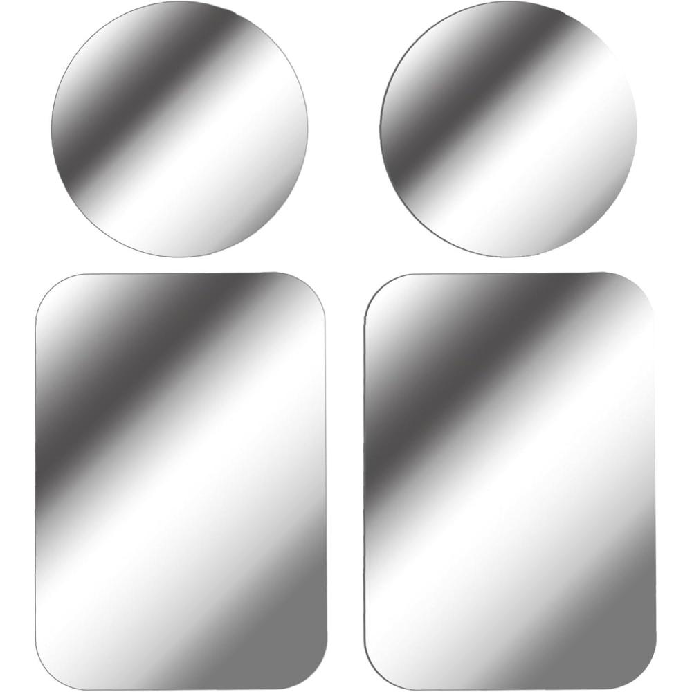 imageTENOC Phone Magnet Mount Metal Plates Universal Adhesive Magnetic Car MountCradle Conversion Accessories 4Pcs BlackSilver