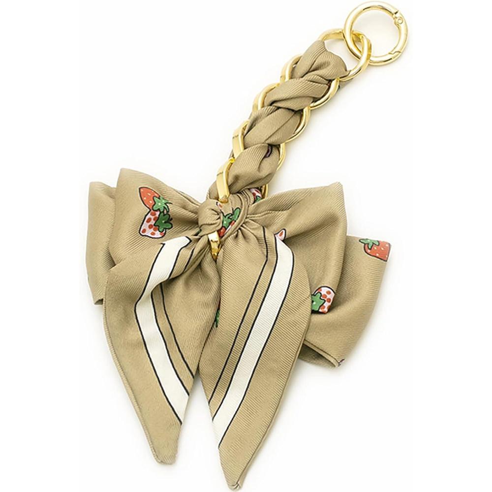 imageTENOC Purse Extender Chain Crossbody Bag Charm Bow Ribbon Handbag DIY Decoration AccessoriesBrown