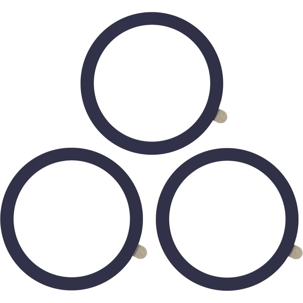 imageTENOC Universal Metal Ring Sticker for Magnetic Charger Compatible with iPhoneSamsungAndroid All Cellphones Magnetic MountPhone Holder Conversion Accessories 3Pcs Black3 x Navy Blue